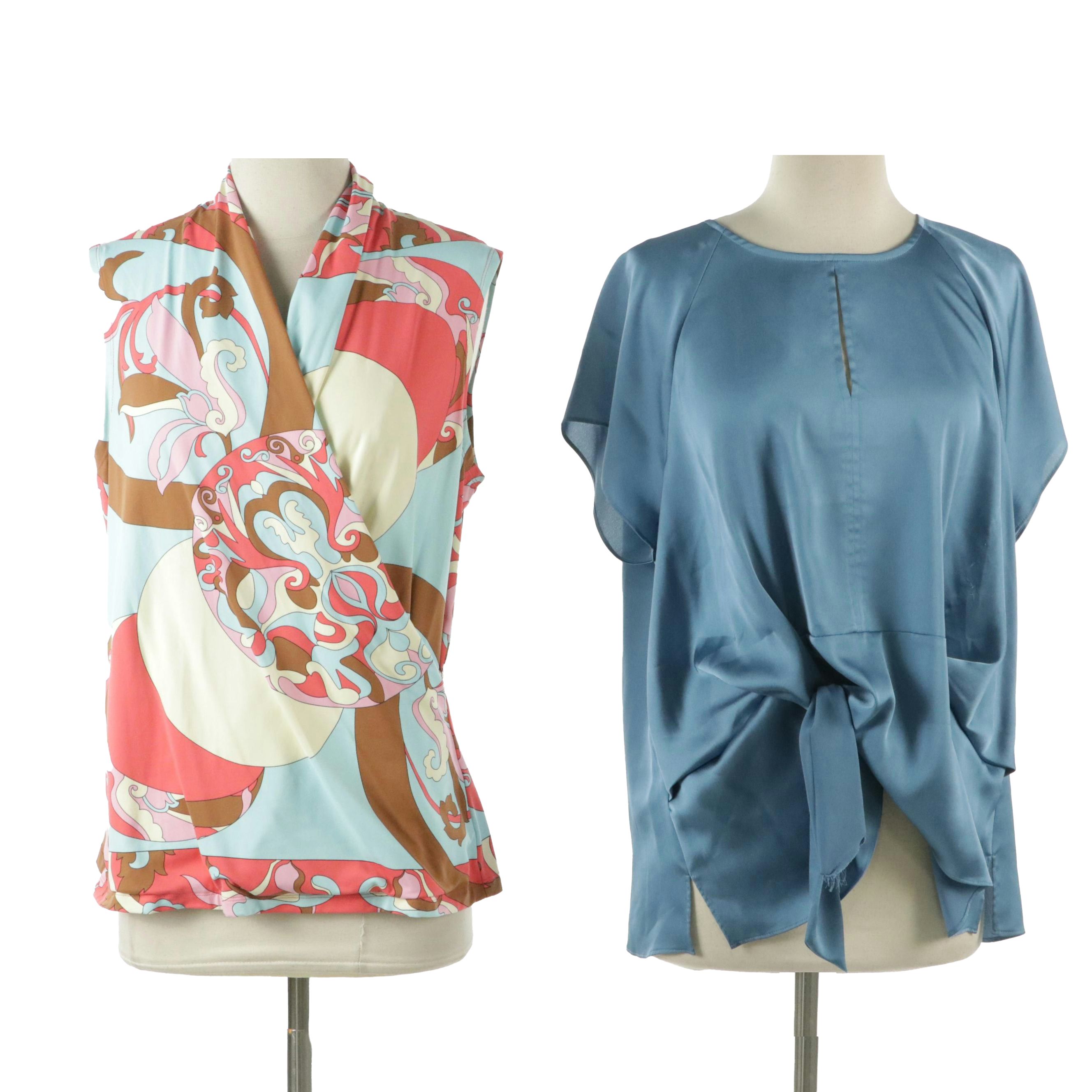 Vince Camuto Side Tie and J. McLaughlin Sleeveless V-Neck Blouses