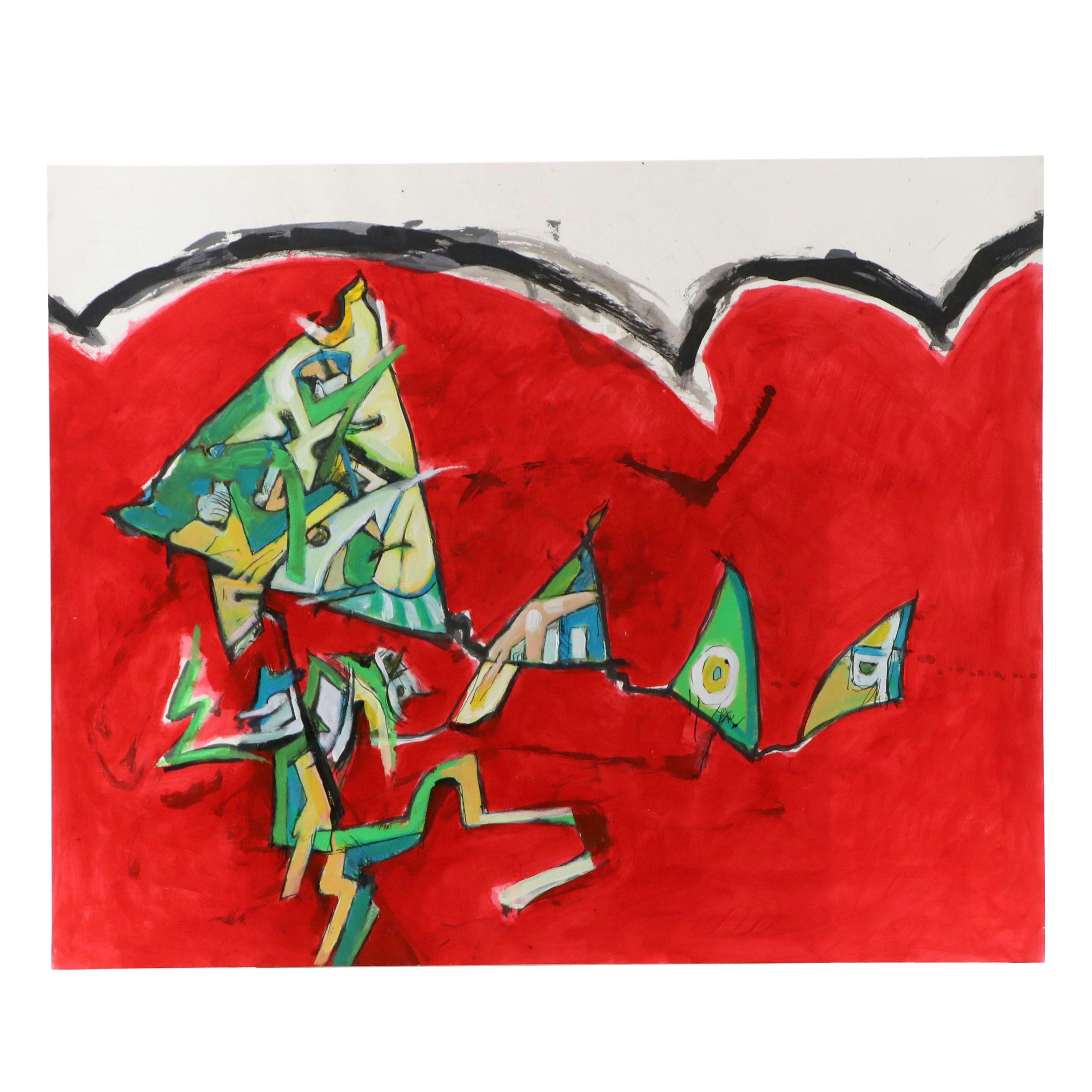 James L. Bruch Abstract Acrylic Painting