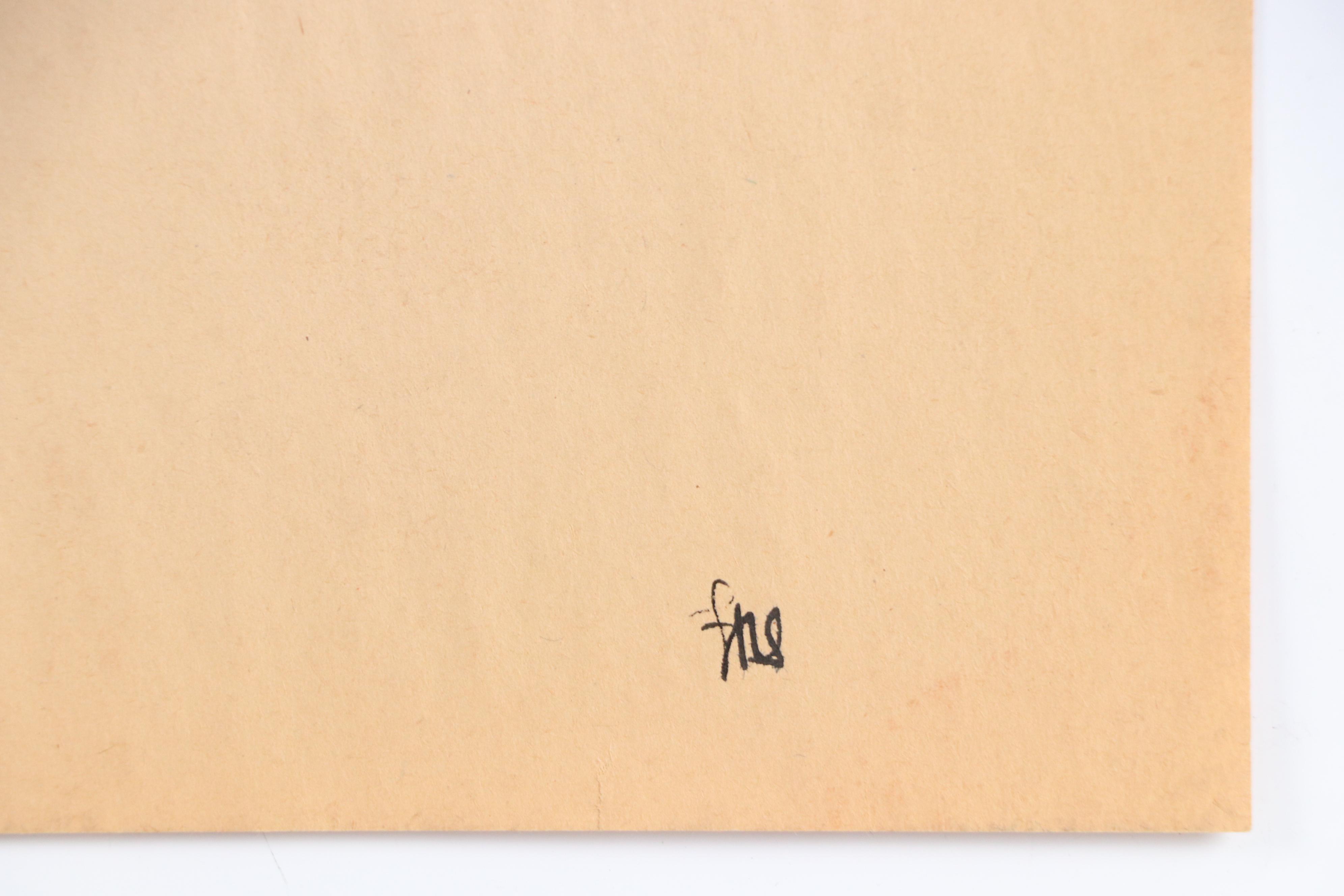 Fred R. Schwartz Figural Oil Pastel Drawings of Nude Women, Mid-20th Century