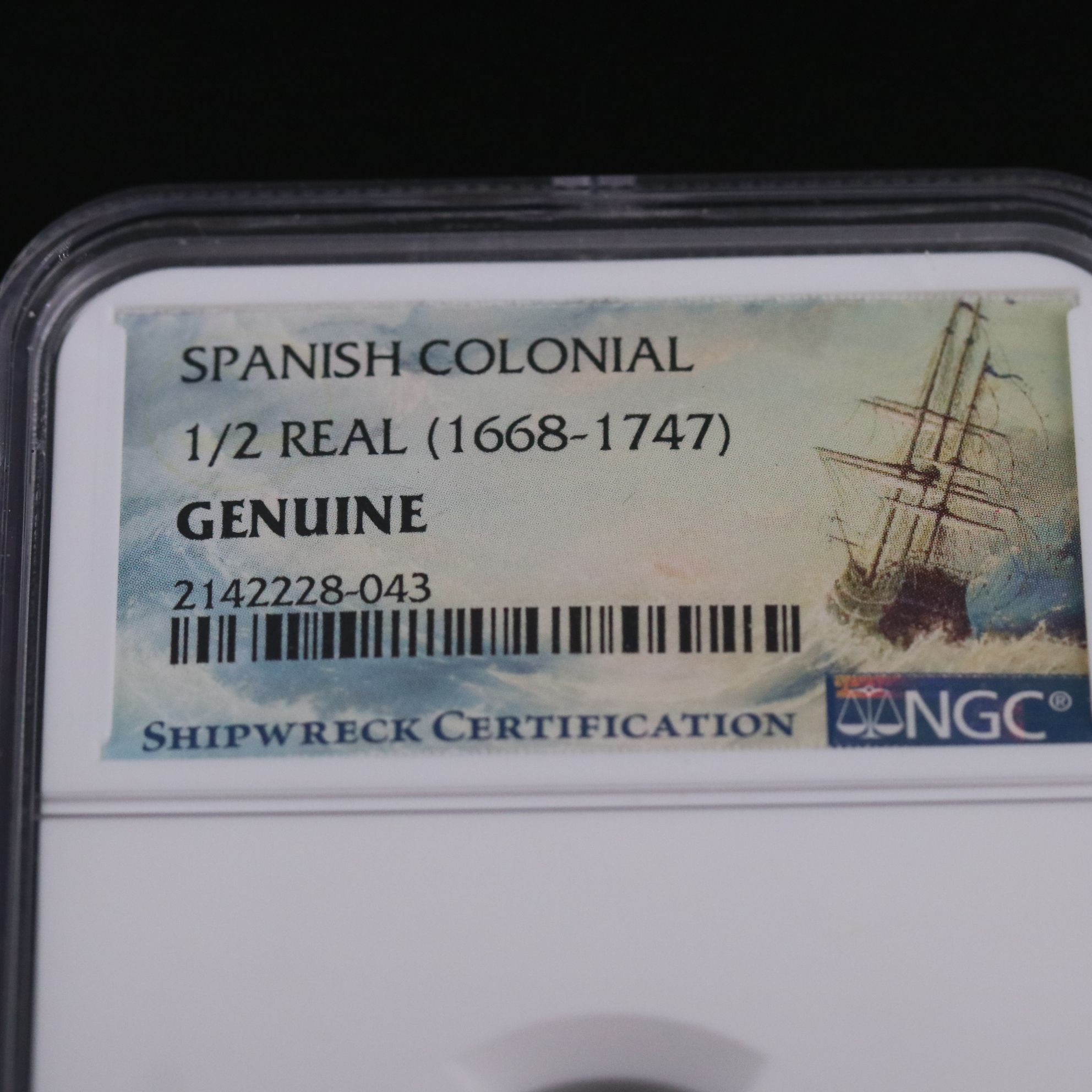 Two Spanish Colonial Shipwreck 1/2-Real Silver Cob Coins, ca. 1700, NGC Genuine