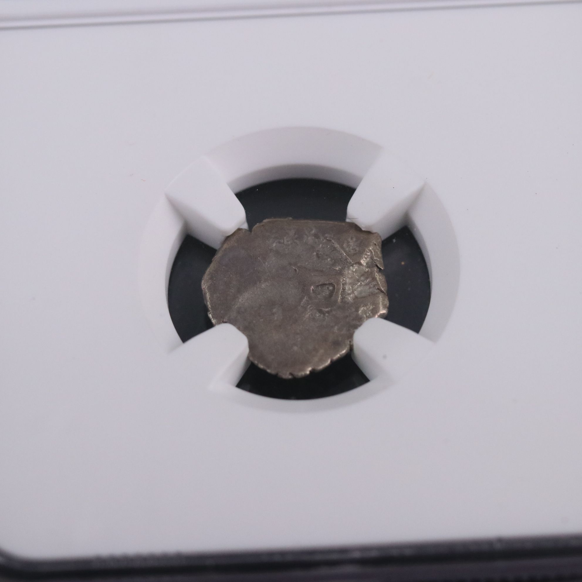 Two Spanish Colonial Shipwreck 1/2-Real Silver Cob Coins, ca. 1700, NGC Genuine
