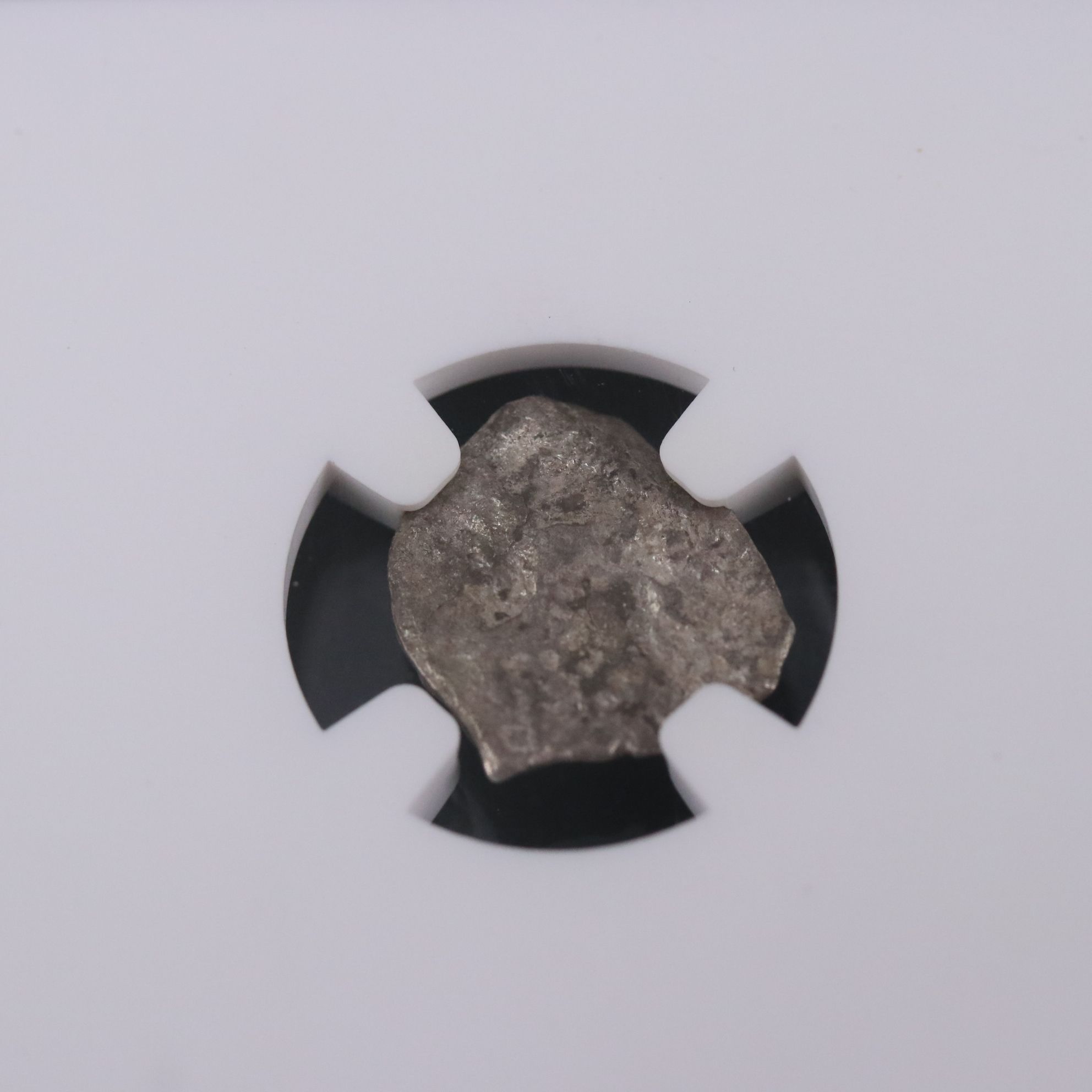 Two Spanish Colonial Shipwreck 1/2-Real Silver Cob Coins, ca. 1700, NGC Genuine