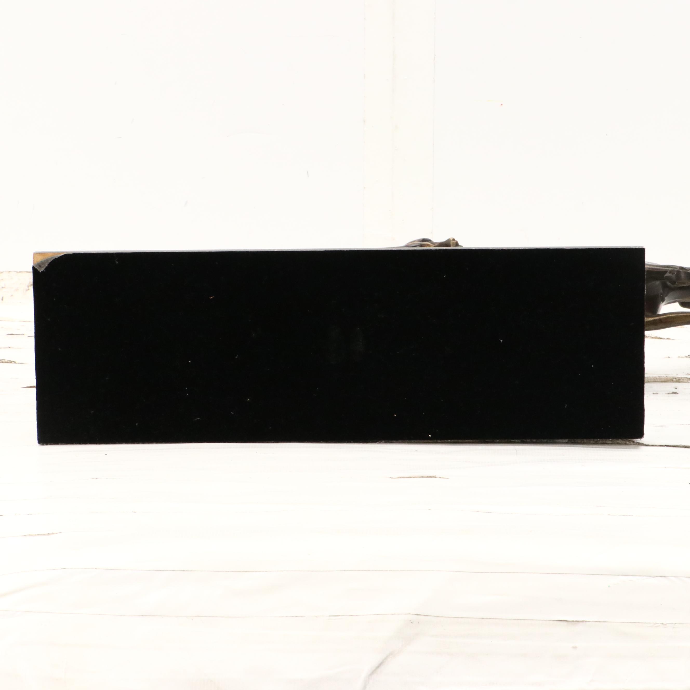 Patinated Cast Spelter Statue of Three Running Greyhounds