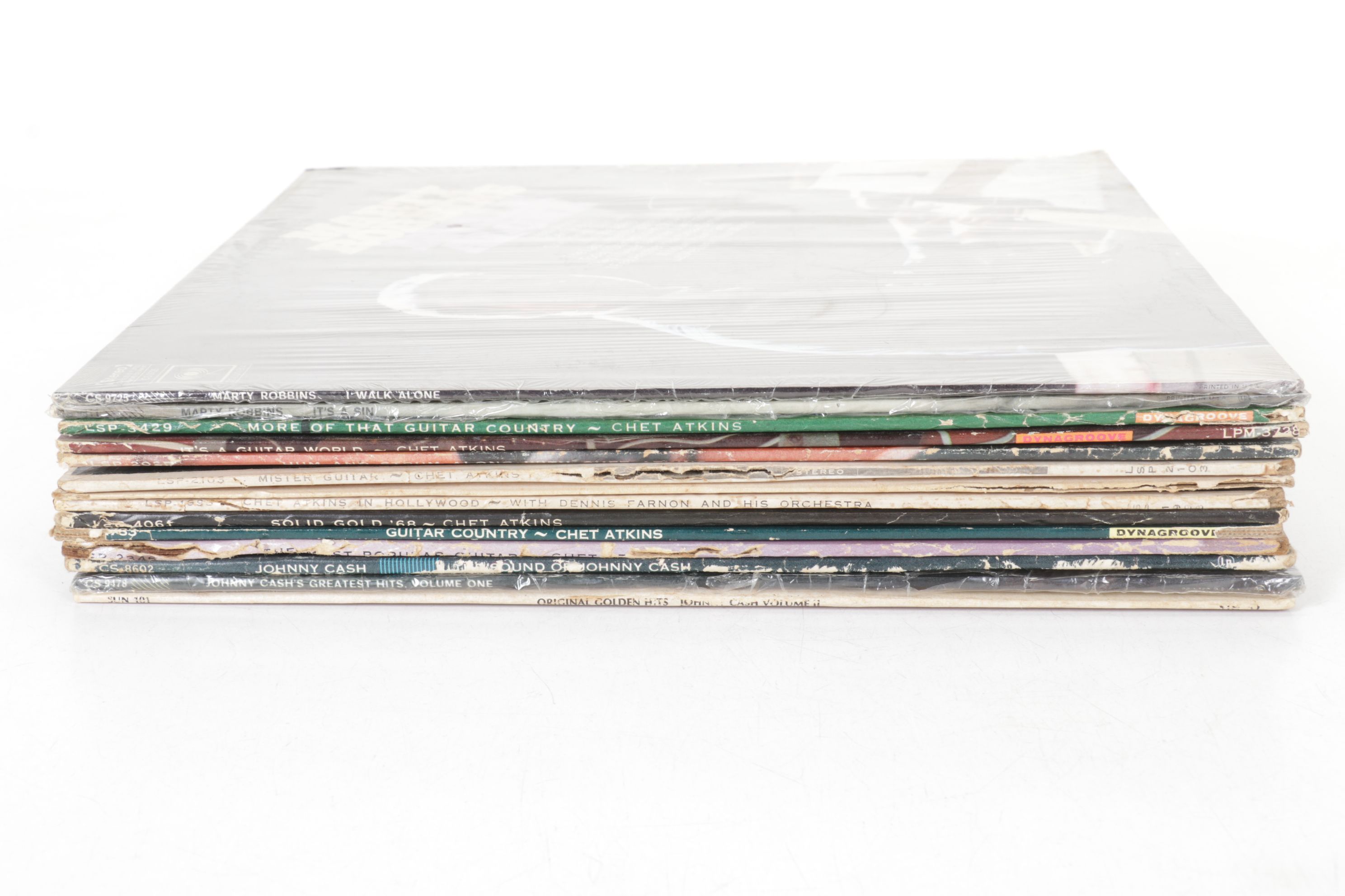 Chet Atkins, Johnny Cash and Marty Robbins Collection of Vinyl Record Albums