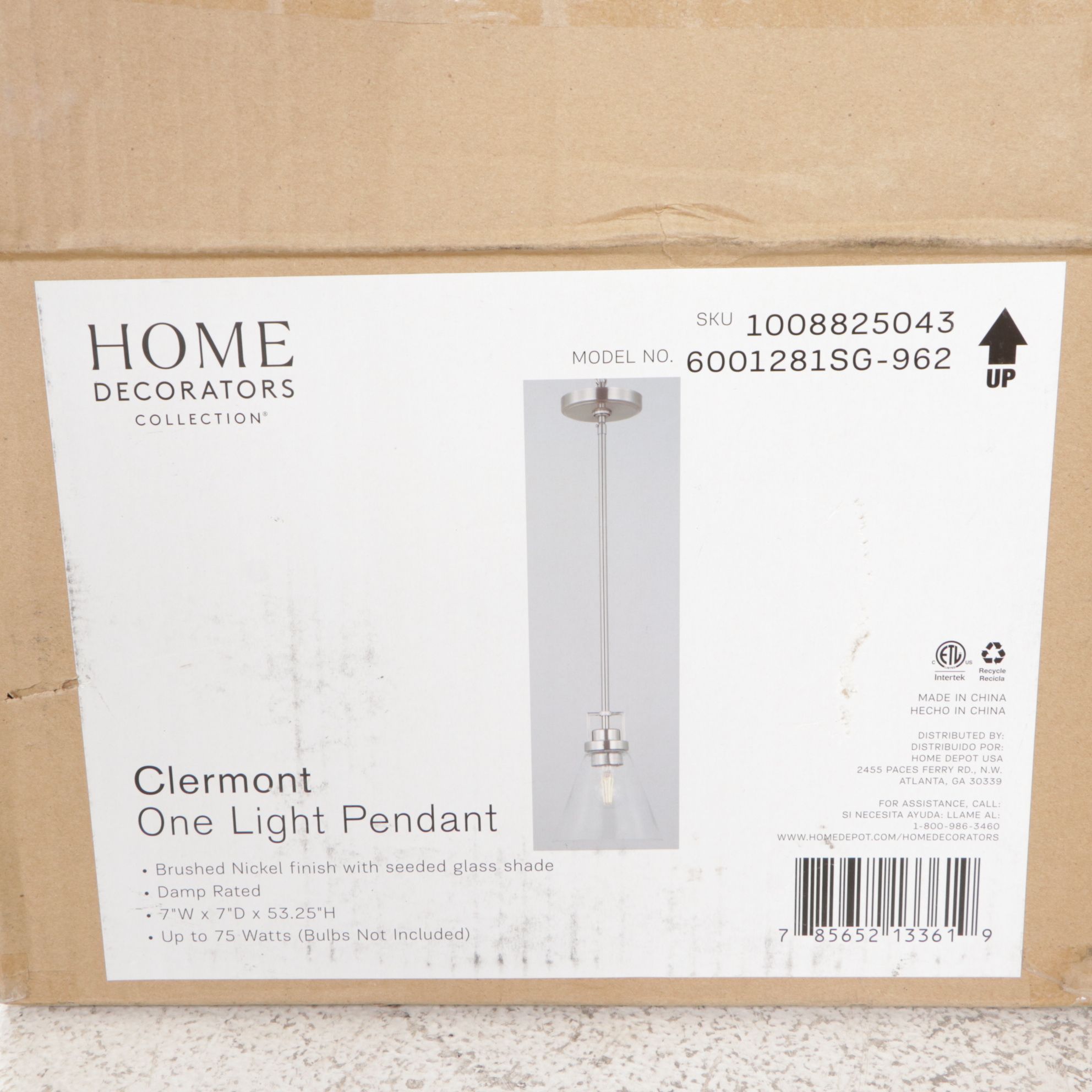 Home Decorators Collection "Clermont" Pendant with Brushed Nickel Chandelier