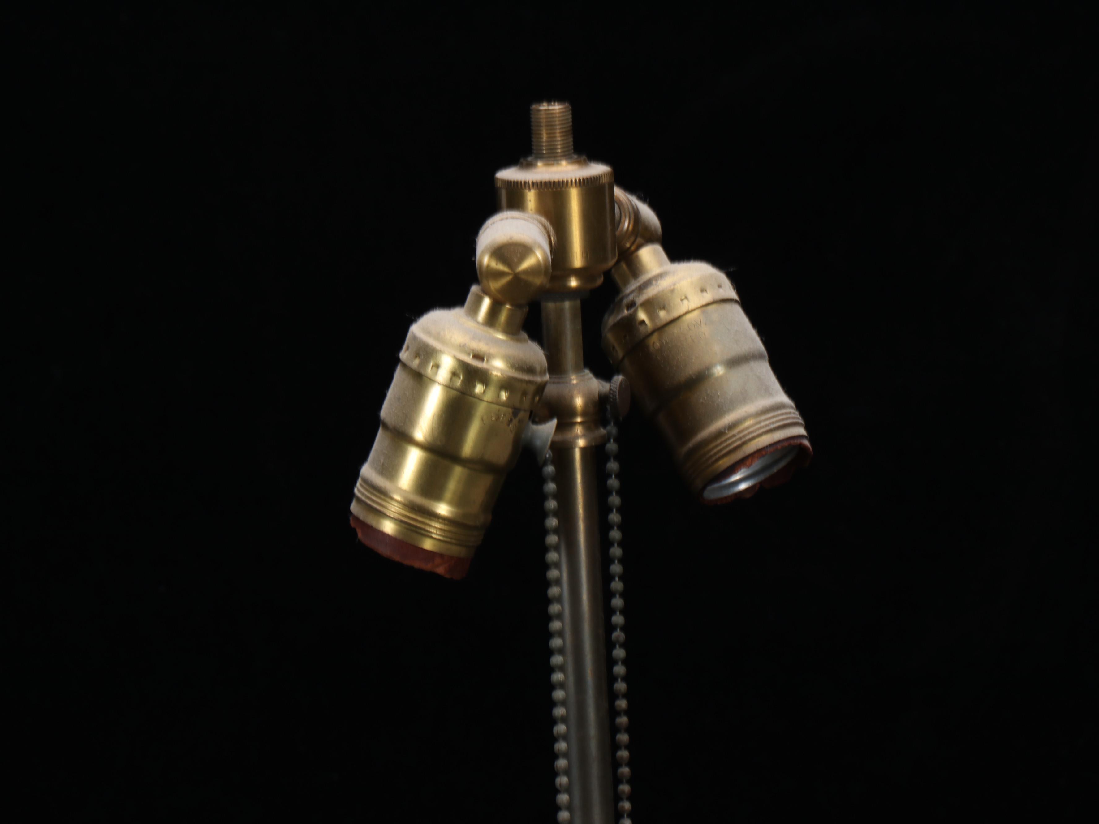 German Bisque Porcelain Cherub with Baskets Table Lamp, Vintage