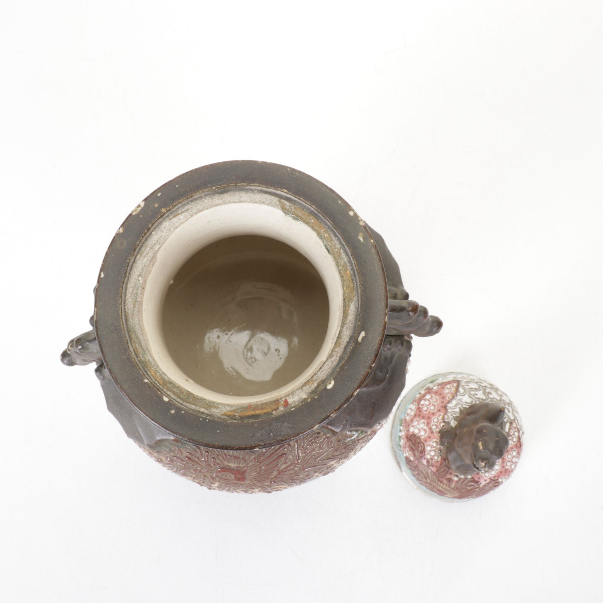 Japanese Satsuma Moriage Porcelain Lidded Vessel