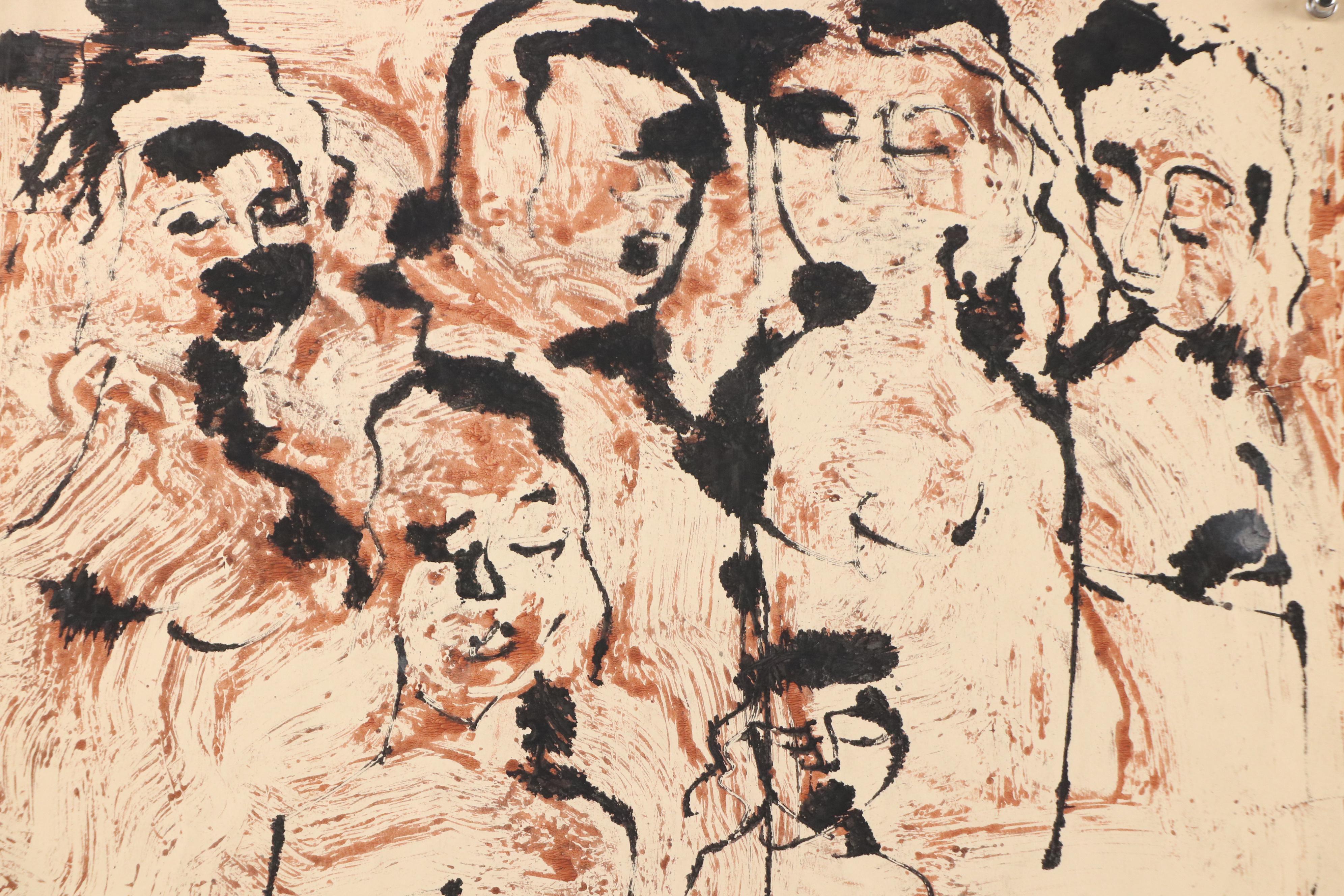 Fred R. Schwartz Figural Experimental Relief Print and Lithograph of Fish