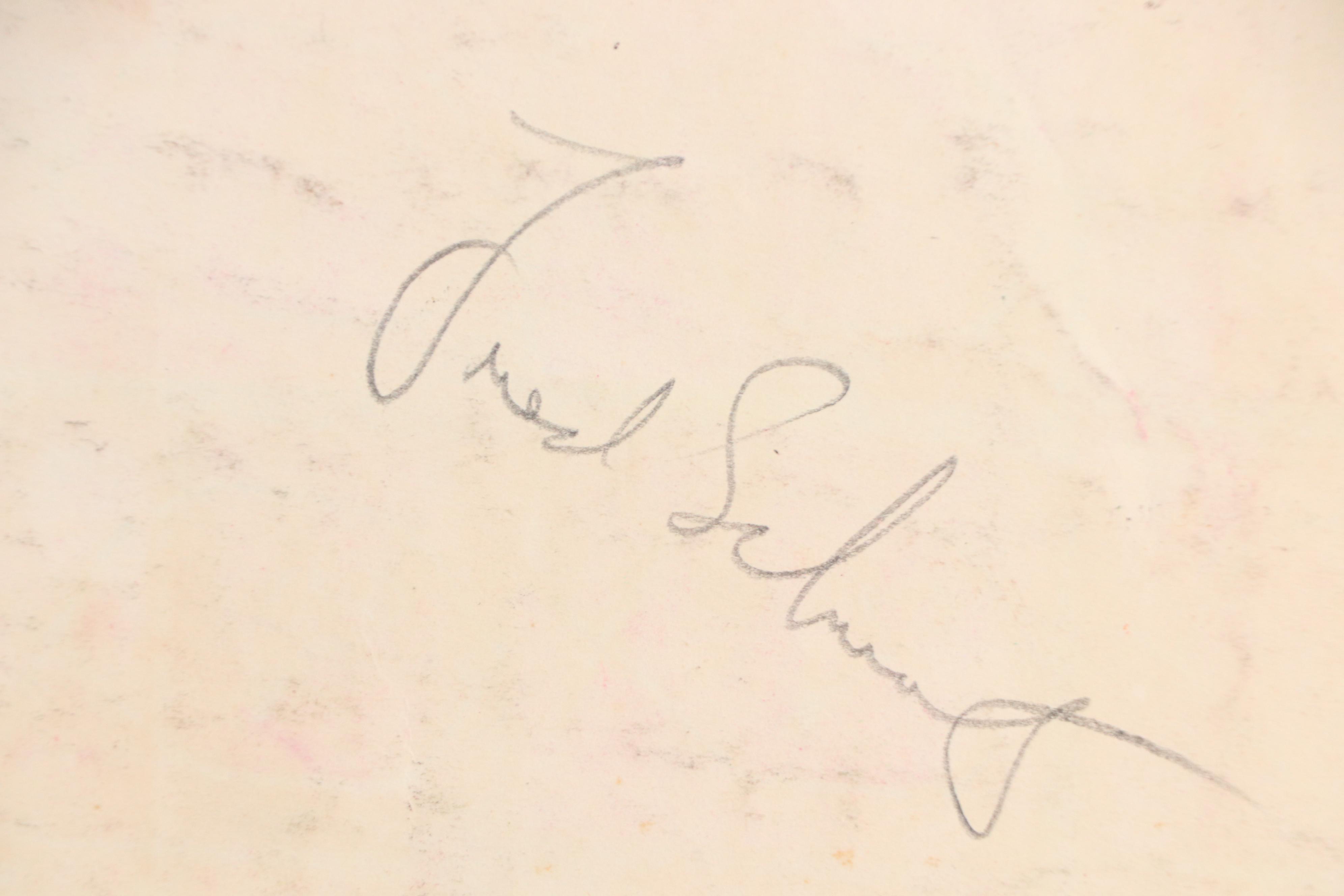 Fred R. Schwartz Figural Experimental Relief Print and Lithograph of Fish