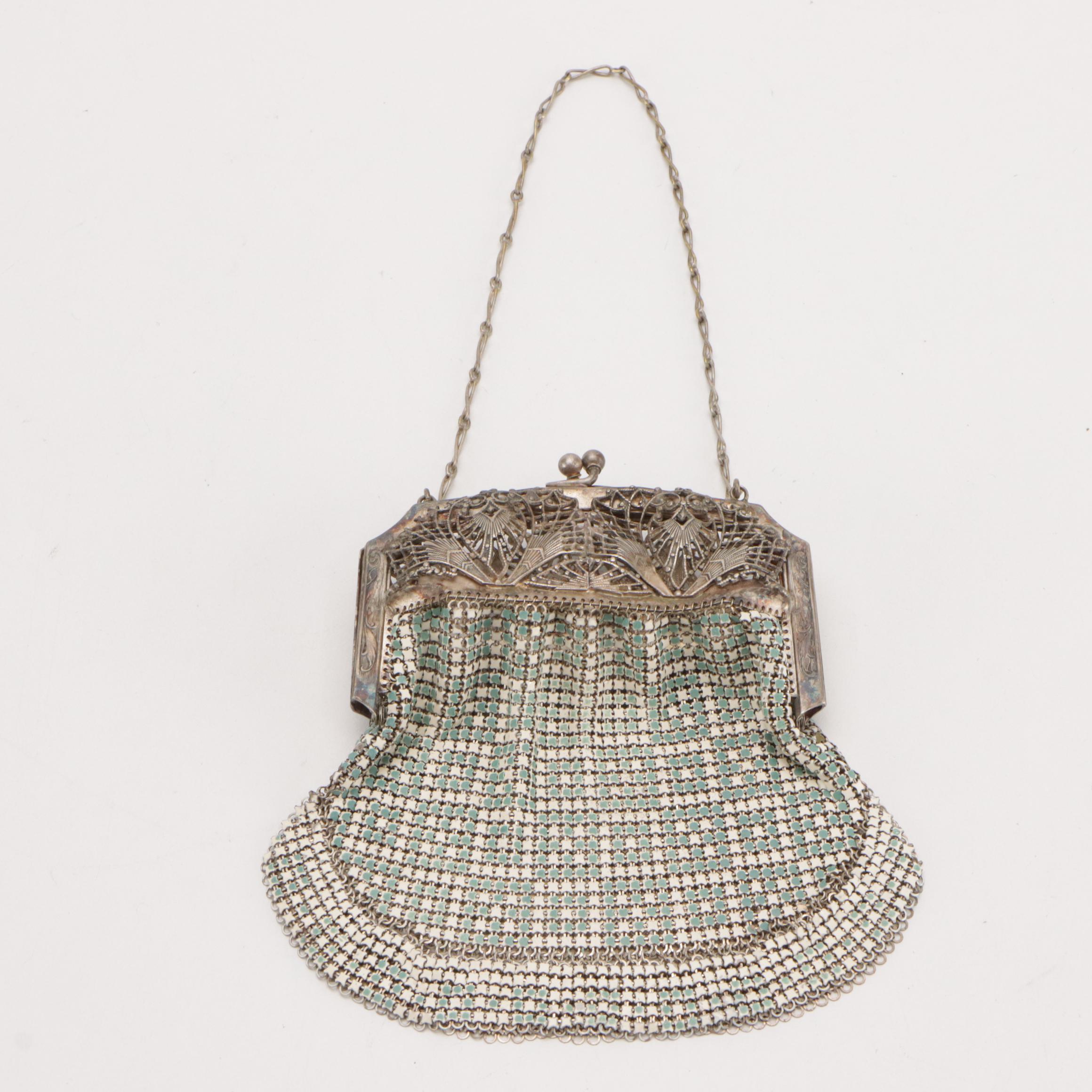 Whiting & Davis x Elsa Schiaparelli "El-Sah" Enamel Armor Mesh Purse, 1930s