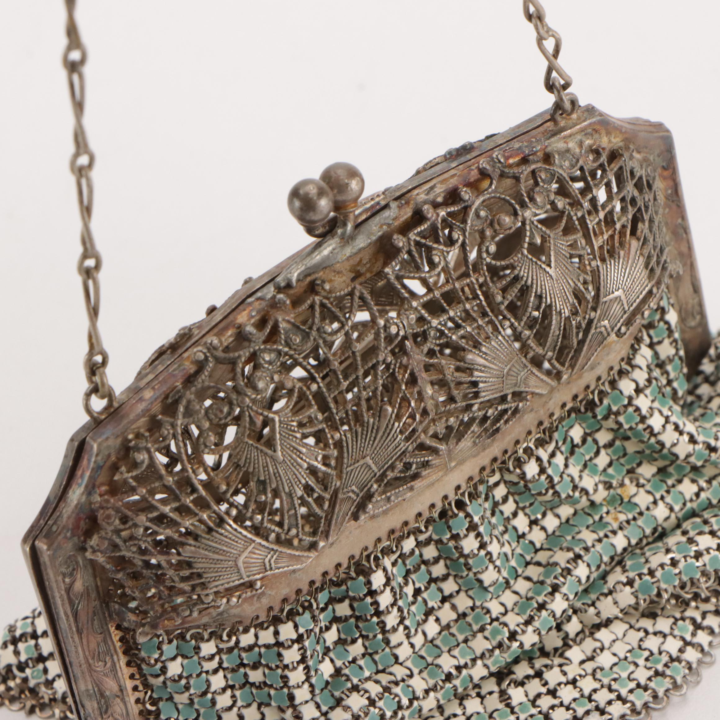 Whiting & Davis x Elsa Schiaparelli "El-Sah" Enamel Armor Mesh Purse, 1930s