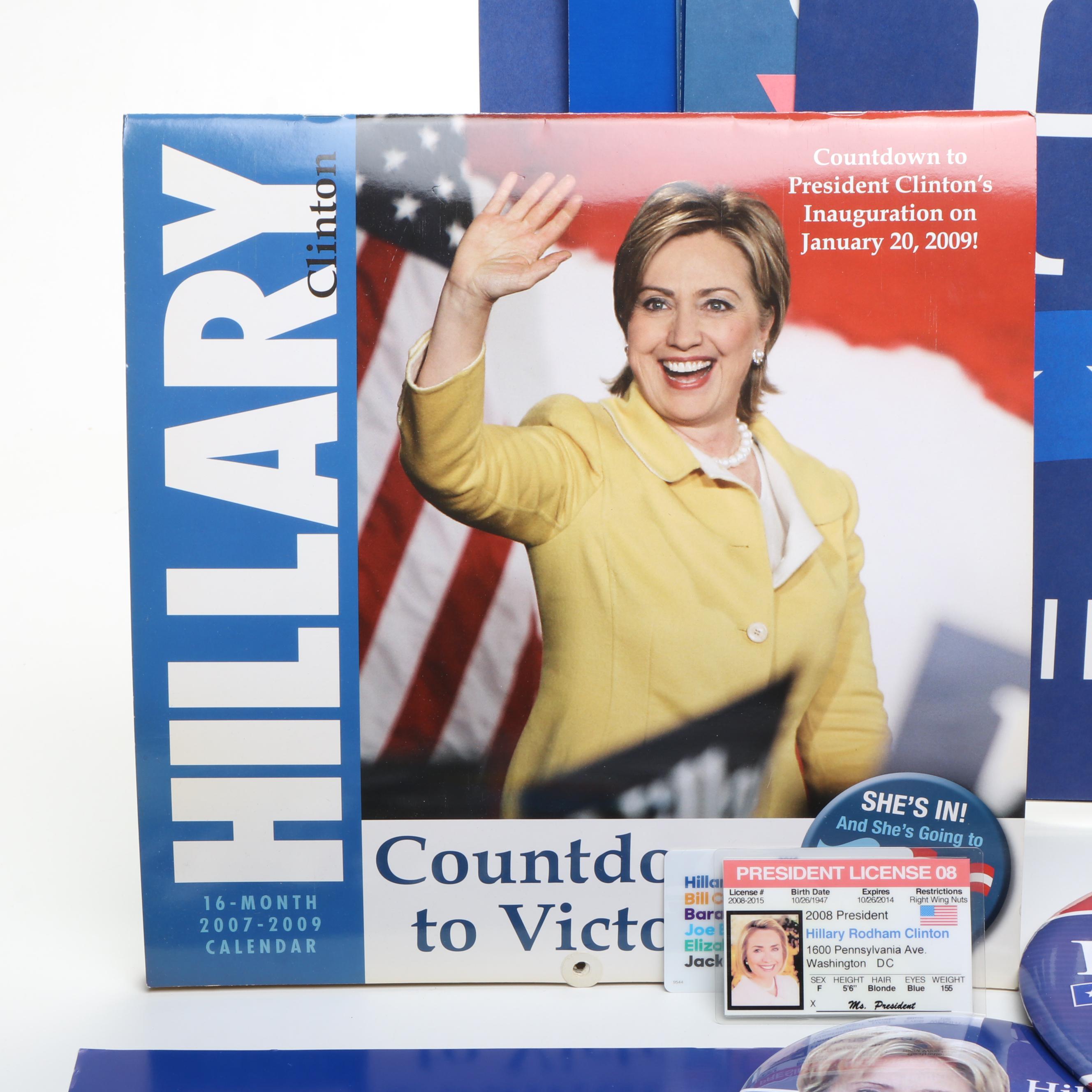 Bill & Hillary Clinton, Tim Kaine with Other Political Posters, Pinbacks, More