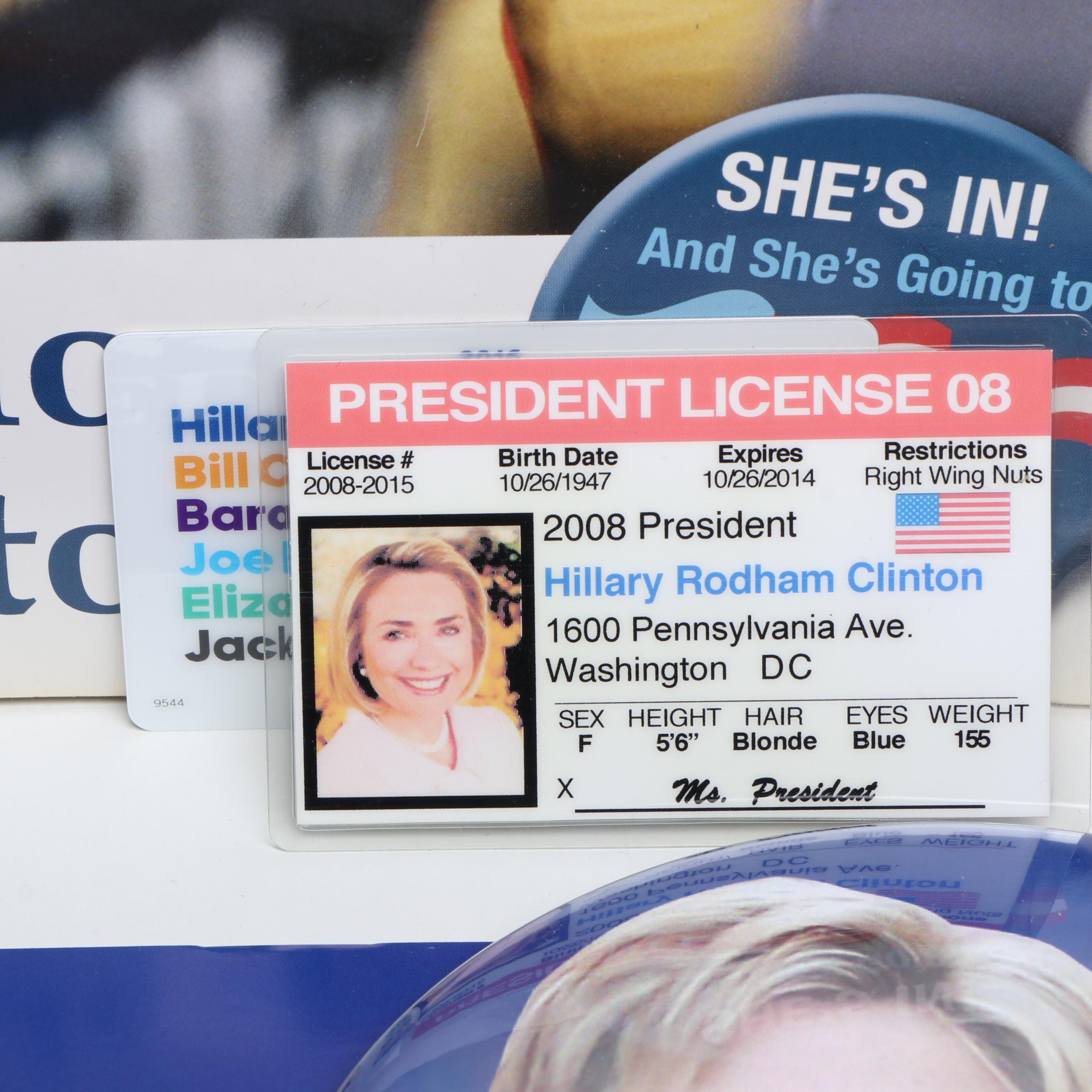 Bill & Hillary Clinton, Tim Kaine with Other Political Posters, Pinbacks, More