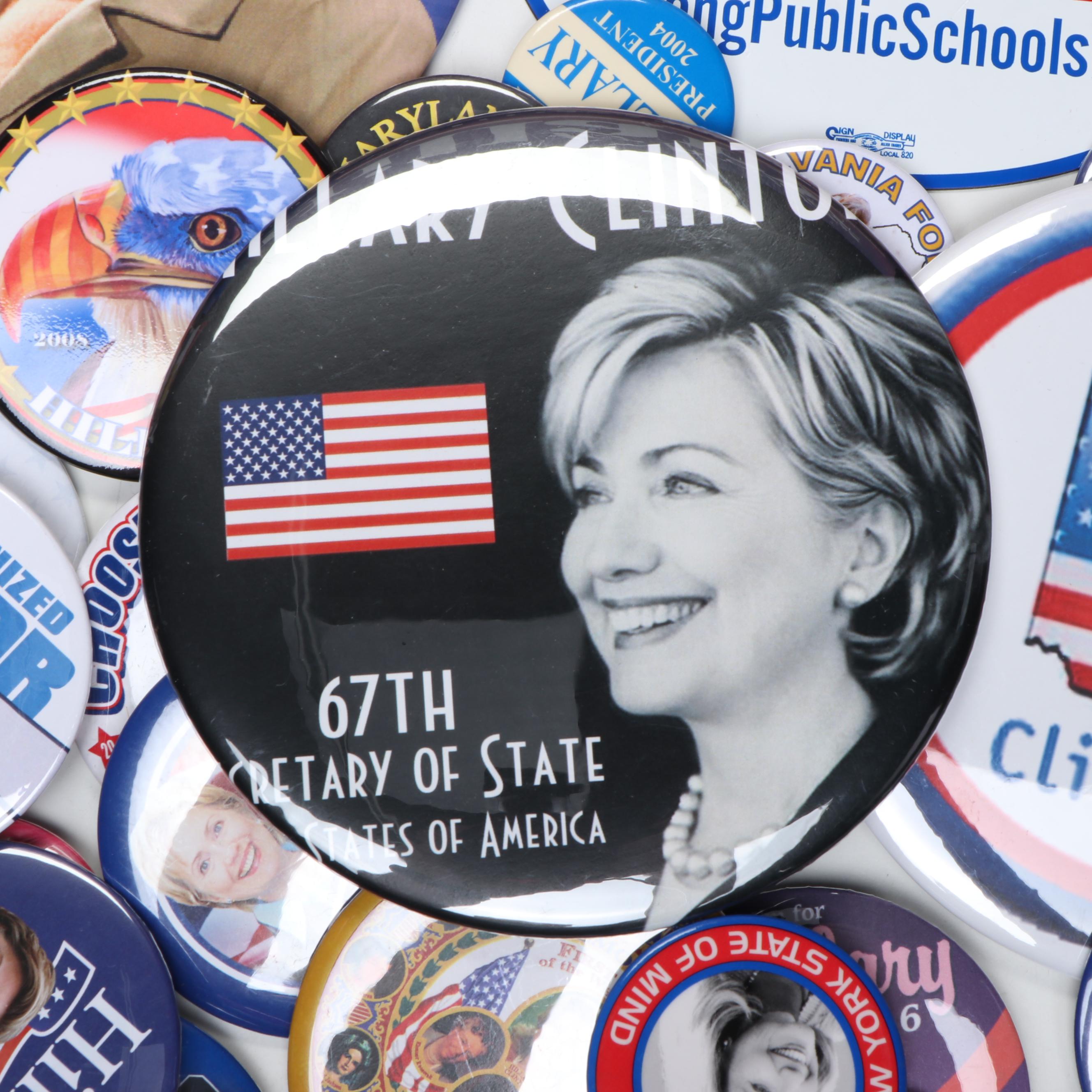 Bill & Hillary Clinton, Tim Kaine with Other Political Posters, Pinbacks, More