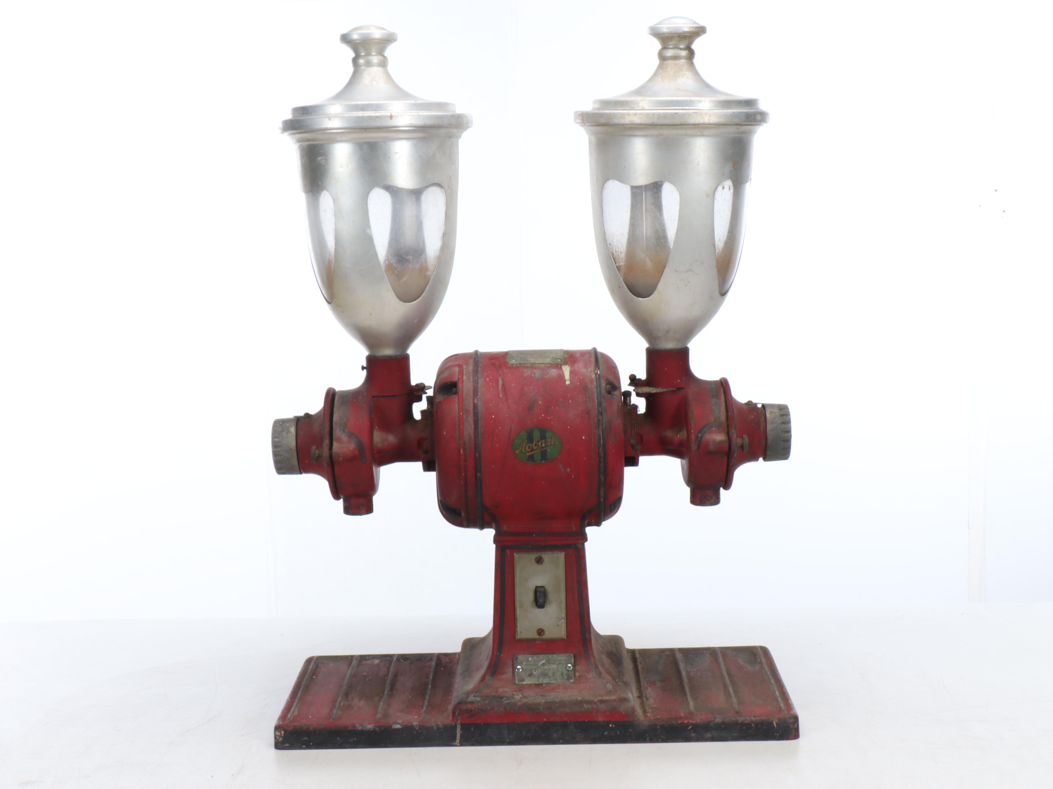 Vintage Hobart Metal Coffee Grinder and Tanks, Early to Mid-20th Century