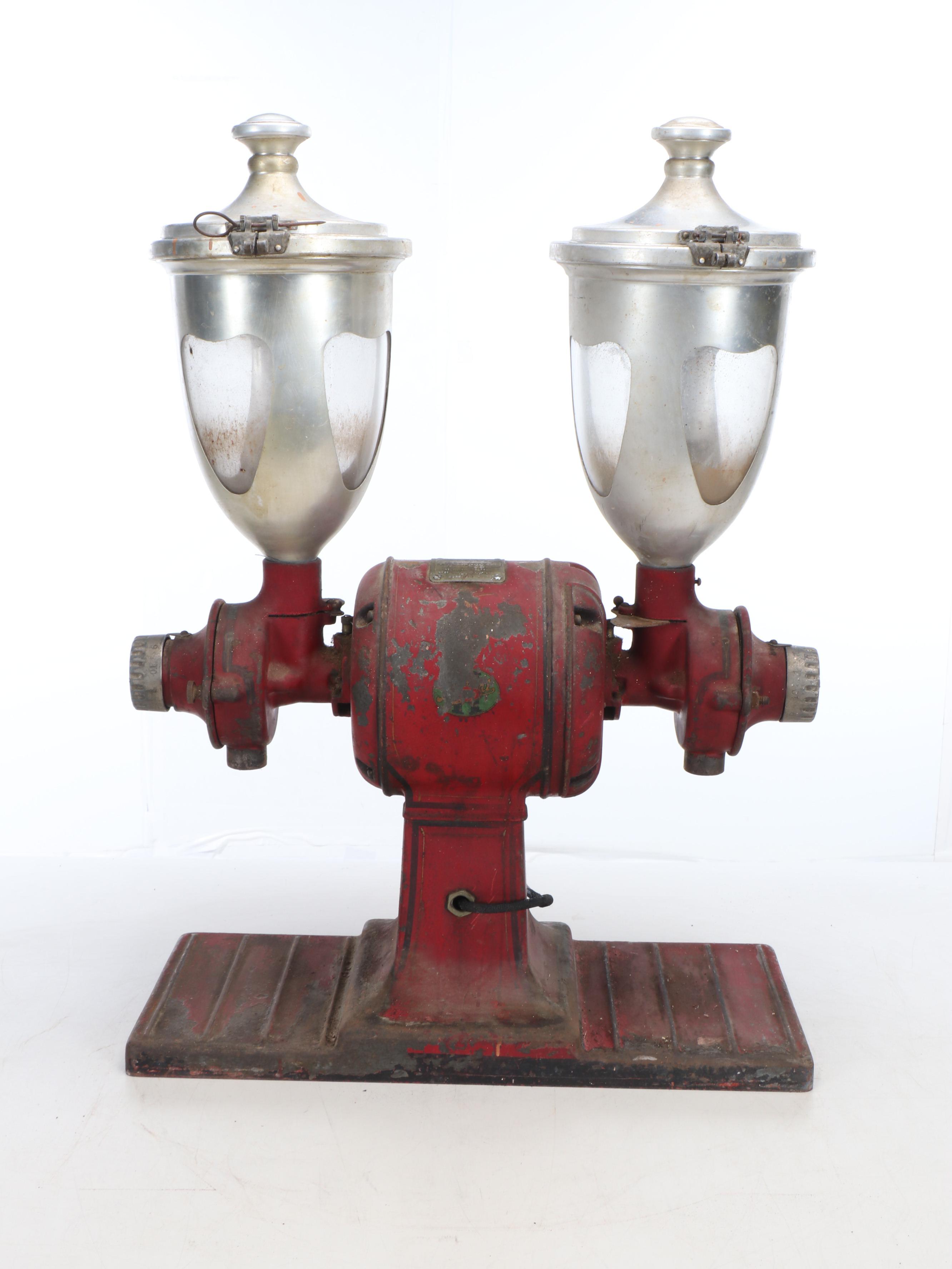 Vintage Hobart Metal Coffee Grinder and Tanks, Early to Mid-20th Century