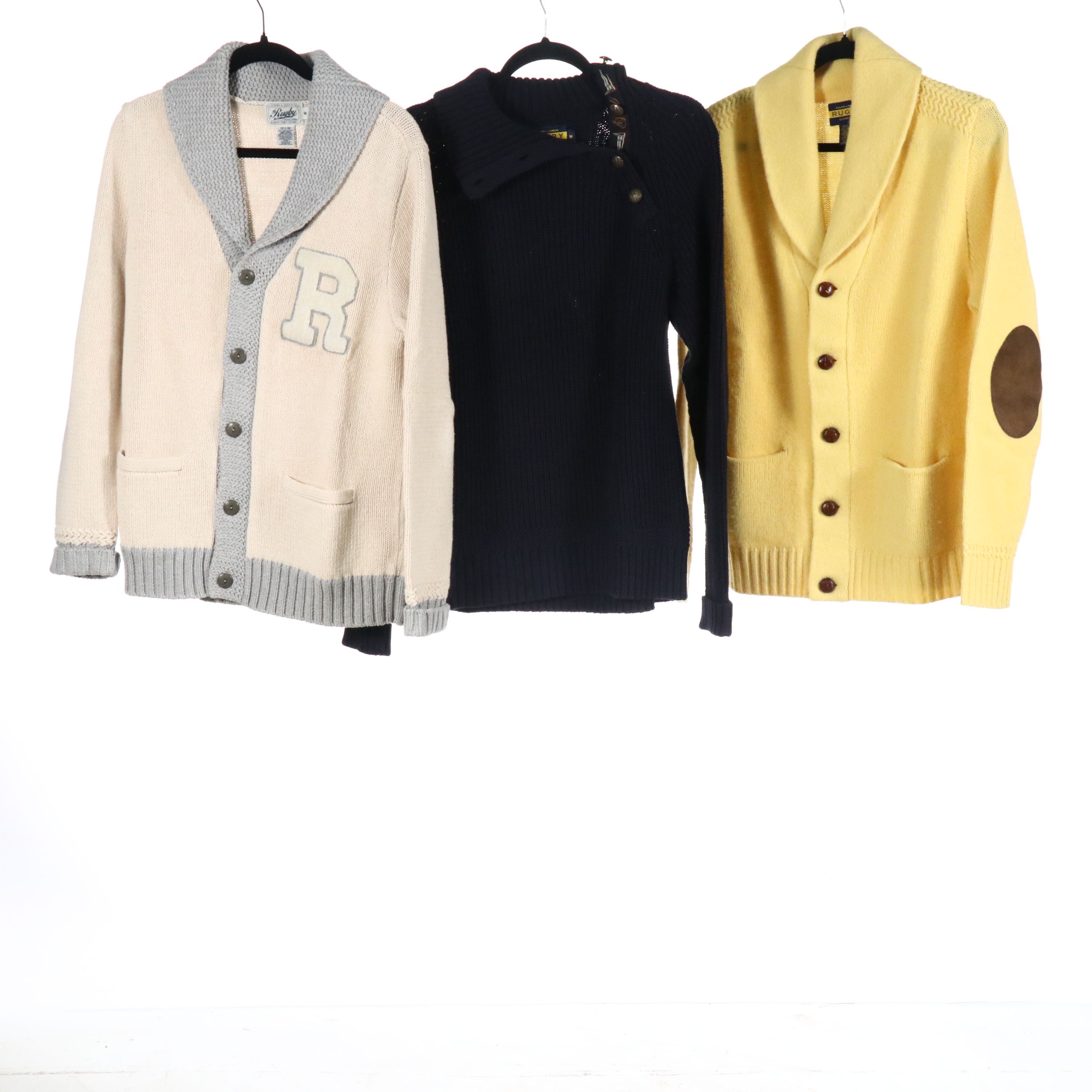 Men's Ralph Lauren Rugby Wool, Cotton and Linen Knit Sweaters