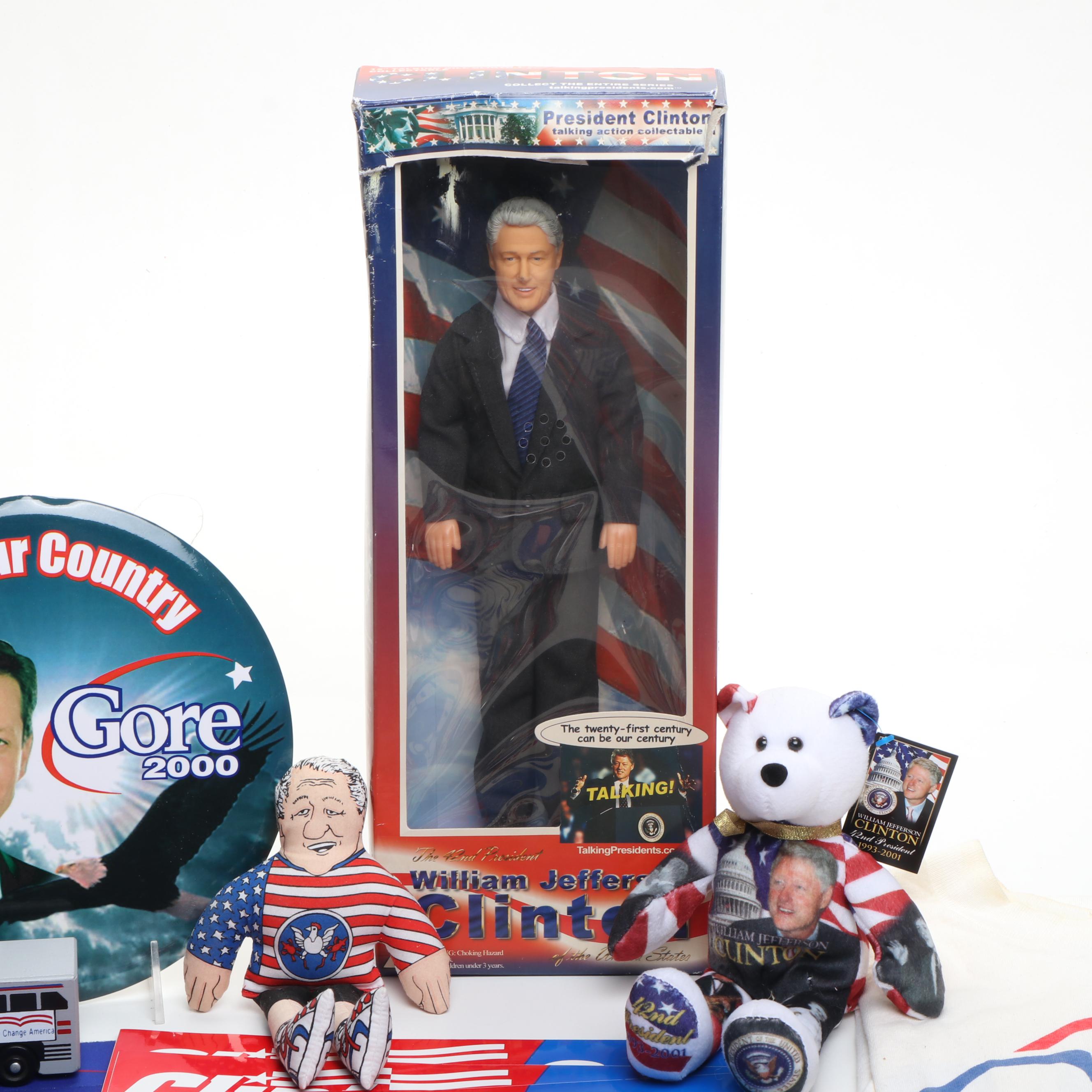 Hillary Clinton, Bill Clinton and Al Gore Pinbacks, More Campaign Memorabilia