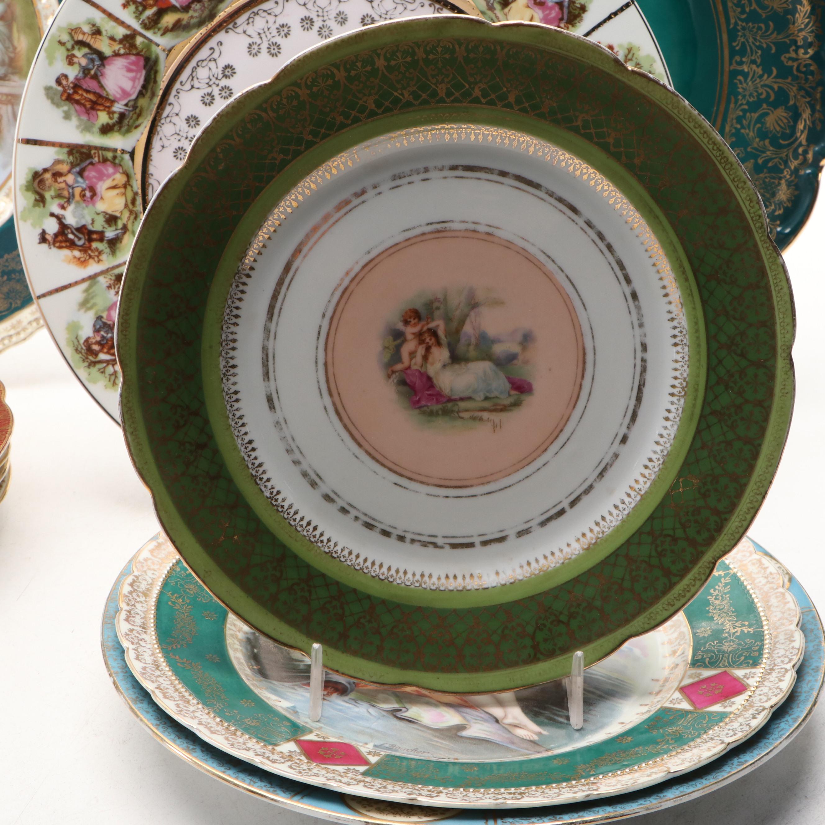 Royal Vienna Style Porcelain Cabinet Plates and Bowls