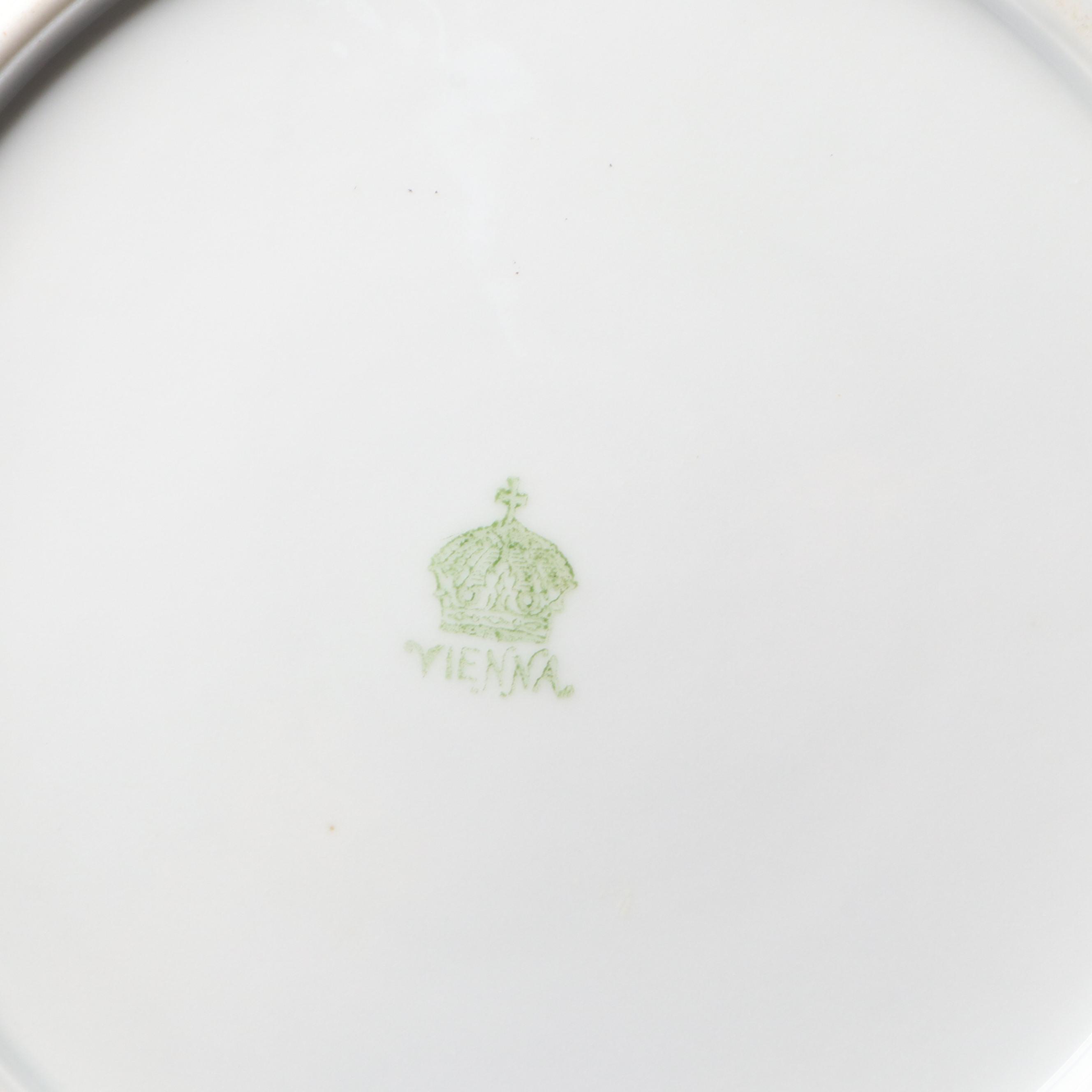 Royal Vienna Style Porcelain Cabinet Plates and Bowls