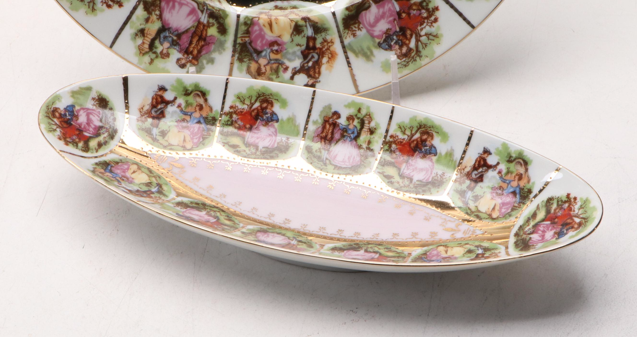 Royal Vienna Style Porcelain Cabinet Plates and Bowls