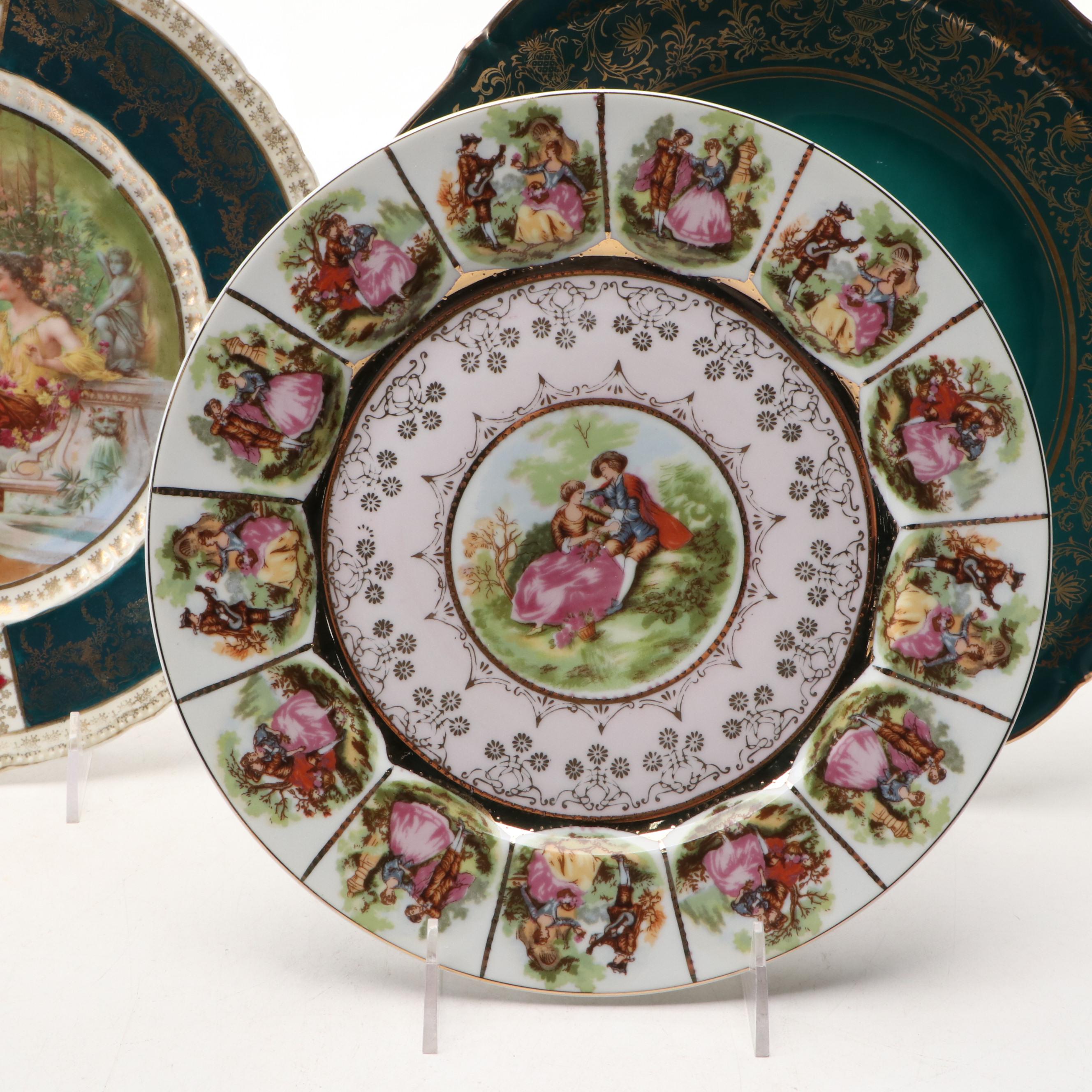 Royal Vienna Style Porcelain Cabinet Plates and Bowls