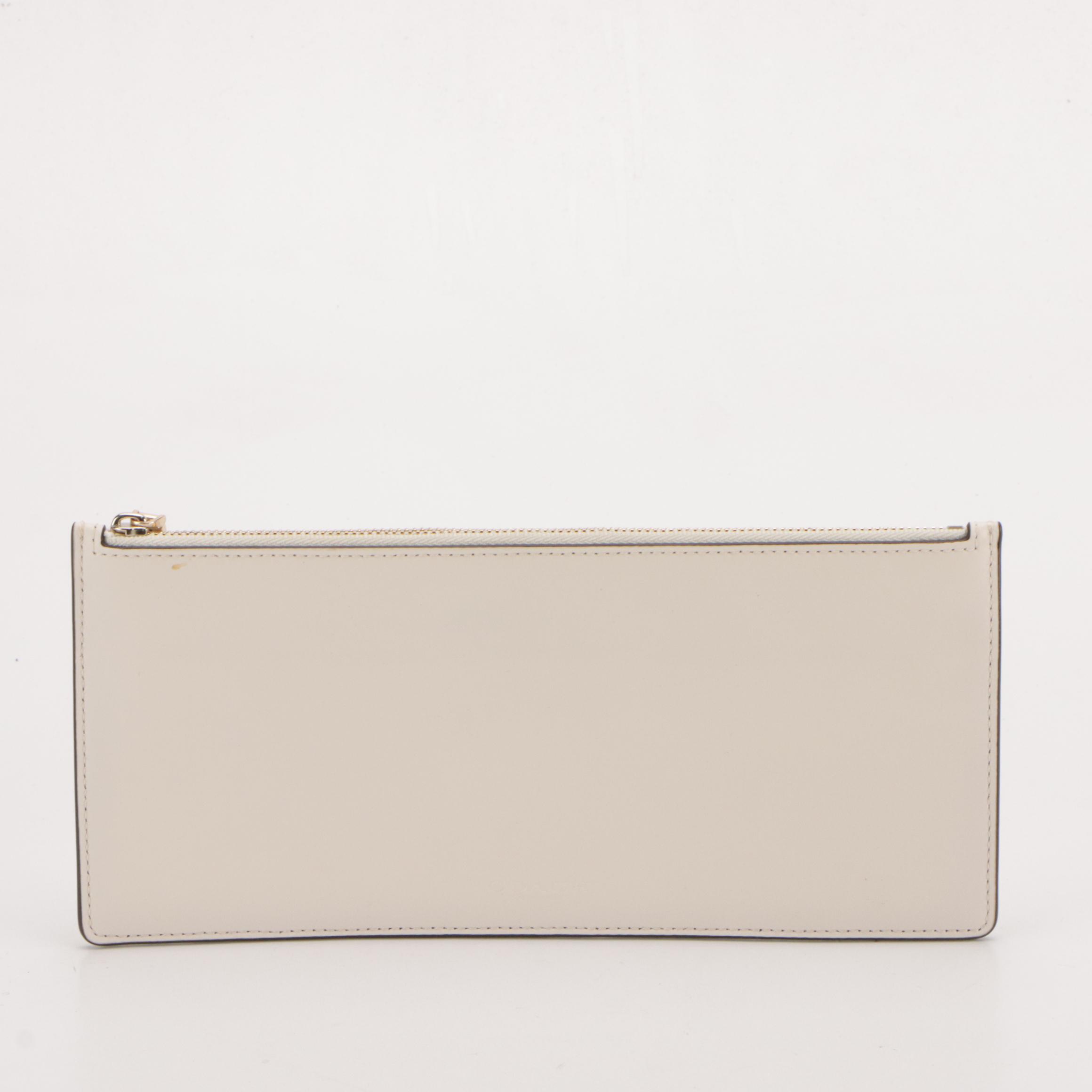 Coach Signature Canvas and White Leather Inserts, Zip Pouch and Phone Holder