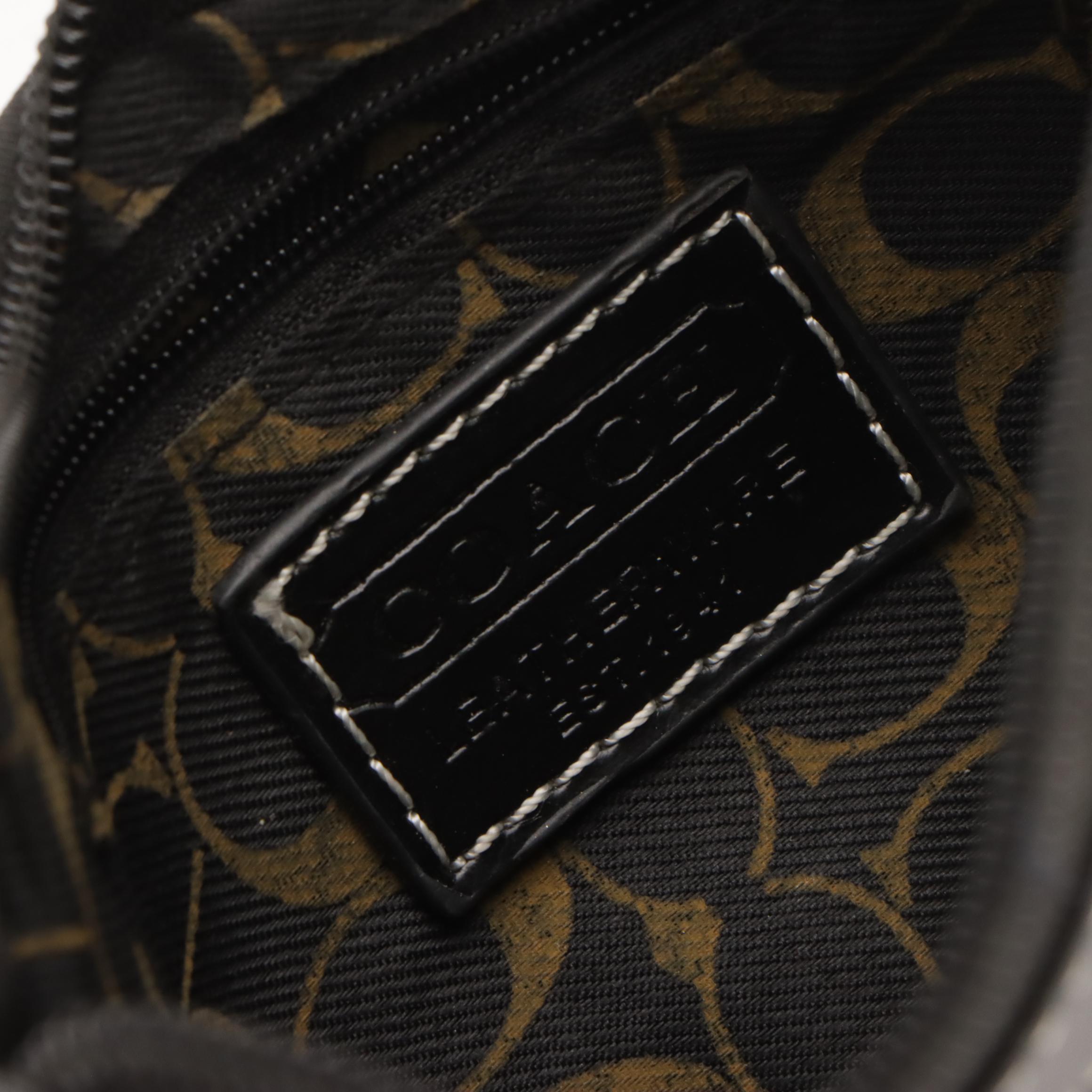 Coach Signature Canvas and White Leather Inserts, Zip Pouch and Phone Holder