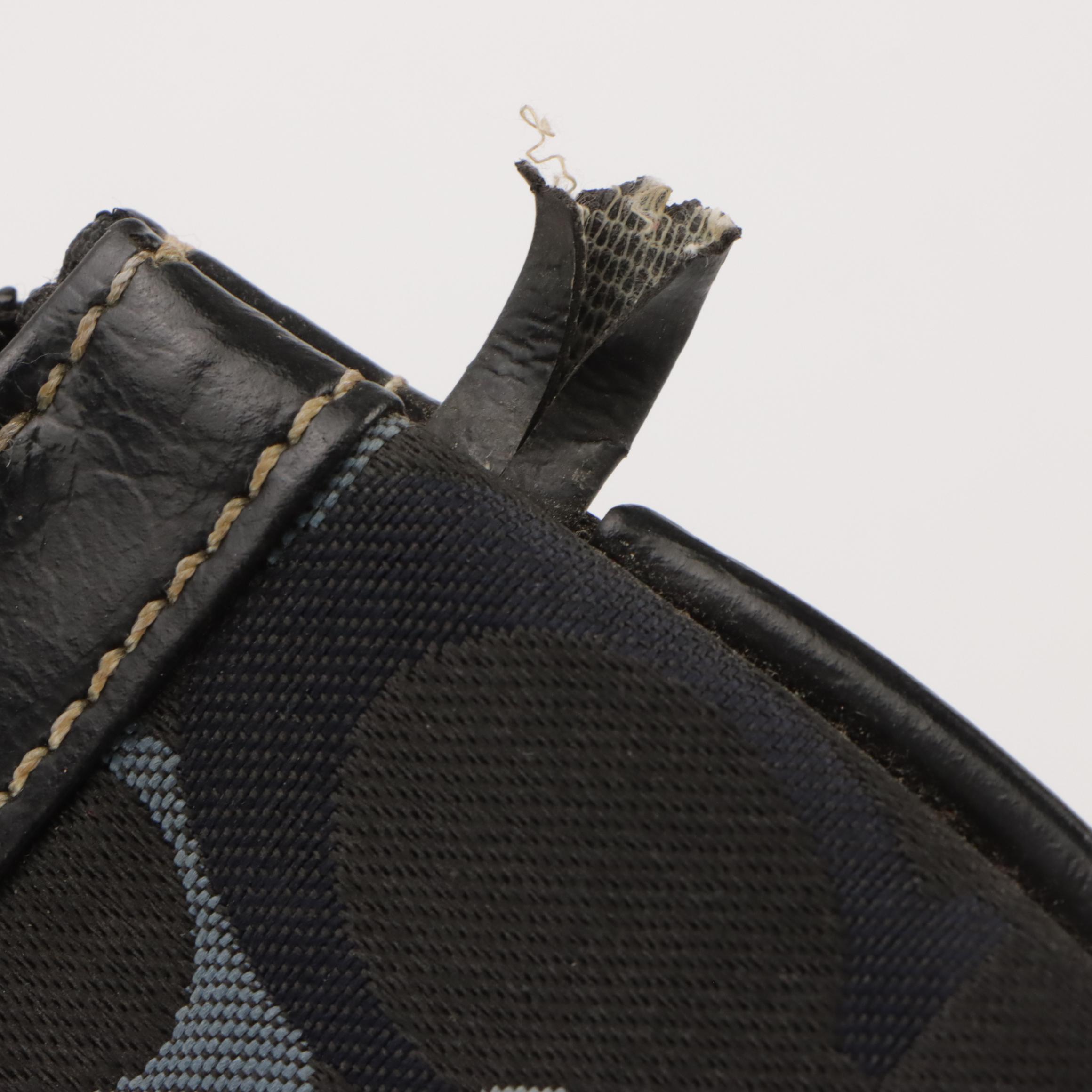 Coach Signature Canvas and White Leather Inserts, Zip Pouch and Phone Holder