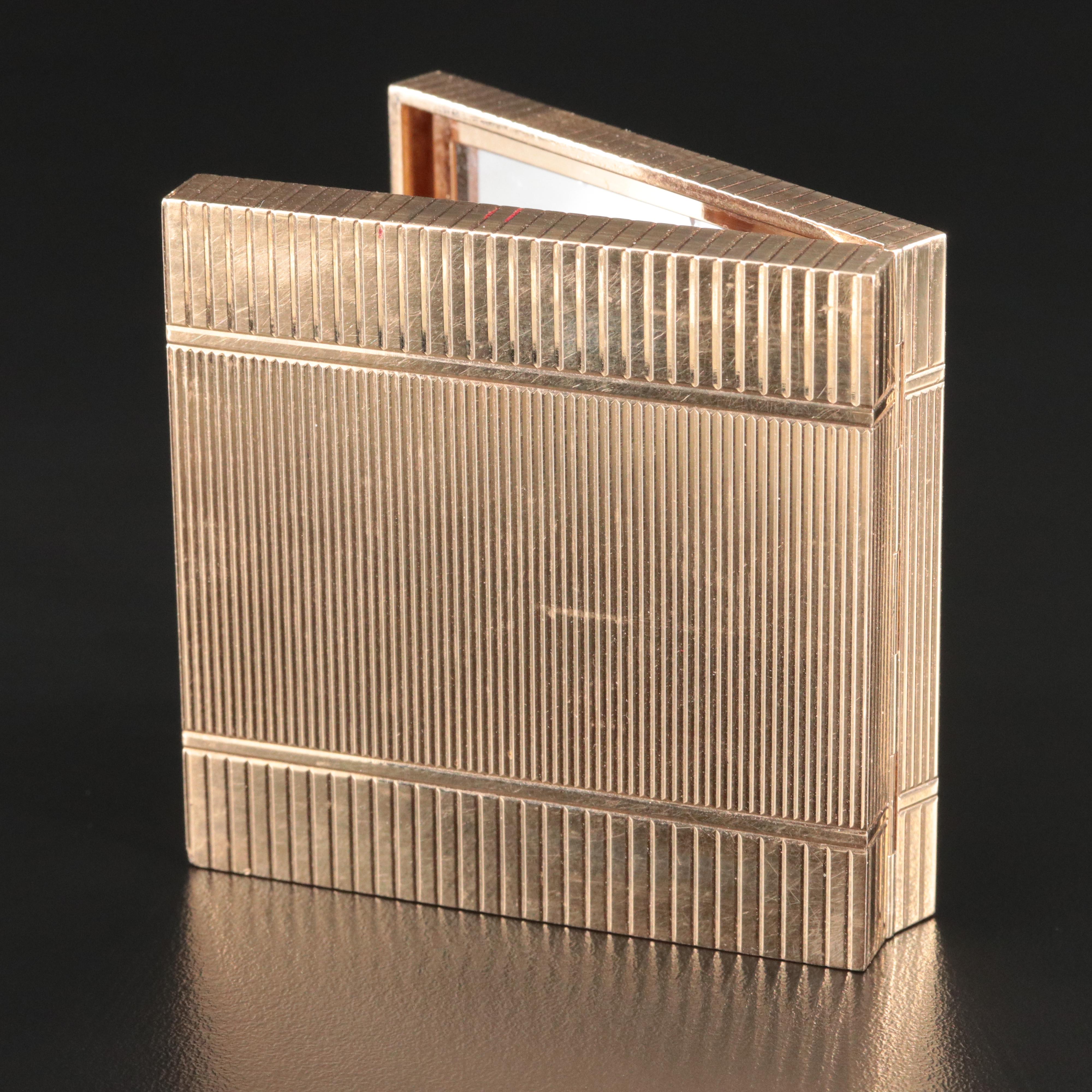 Raymond C. Yard for May Co. Art Deco 14K, Platinum Sapphire and Diamond Compact