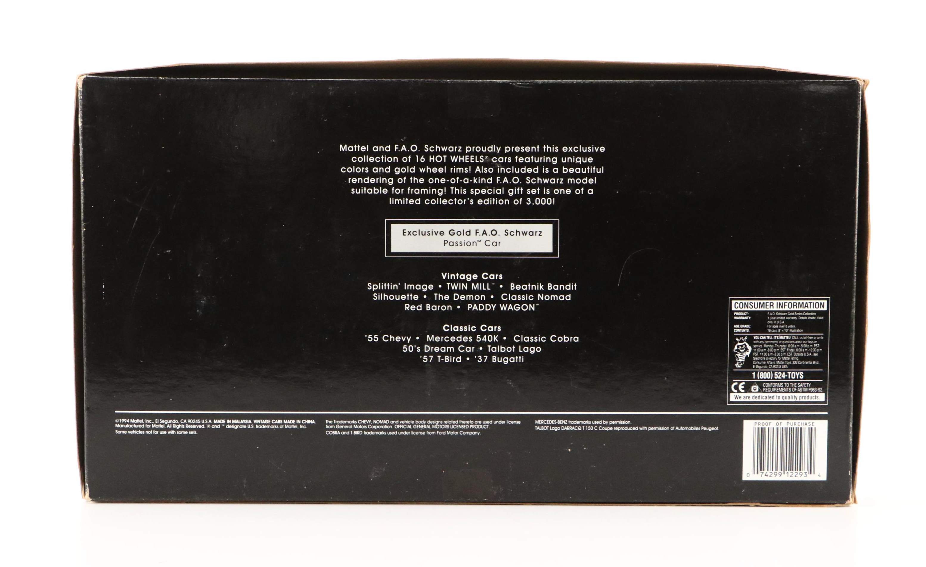 Hot Wheels Gold Series Collection Toy Car Set, 1994