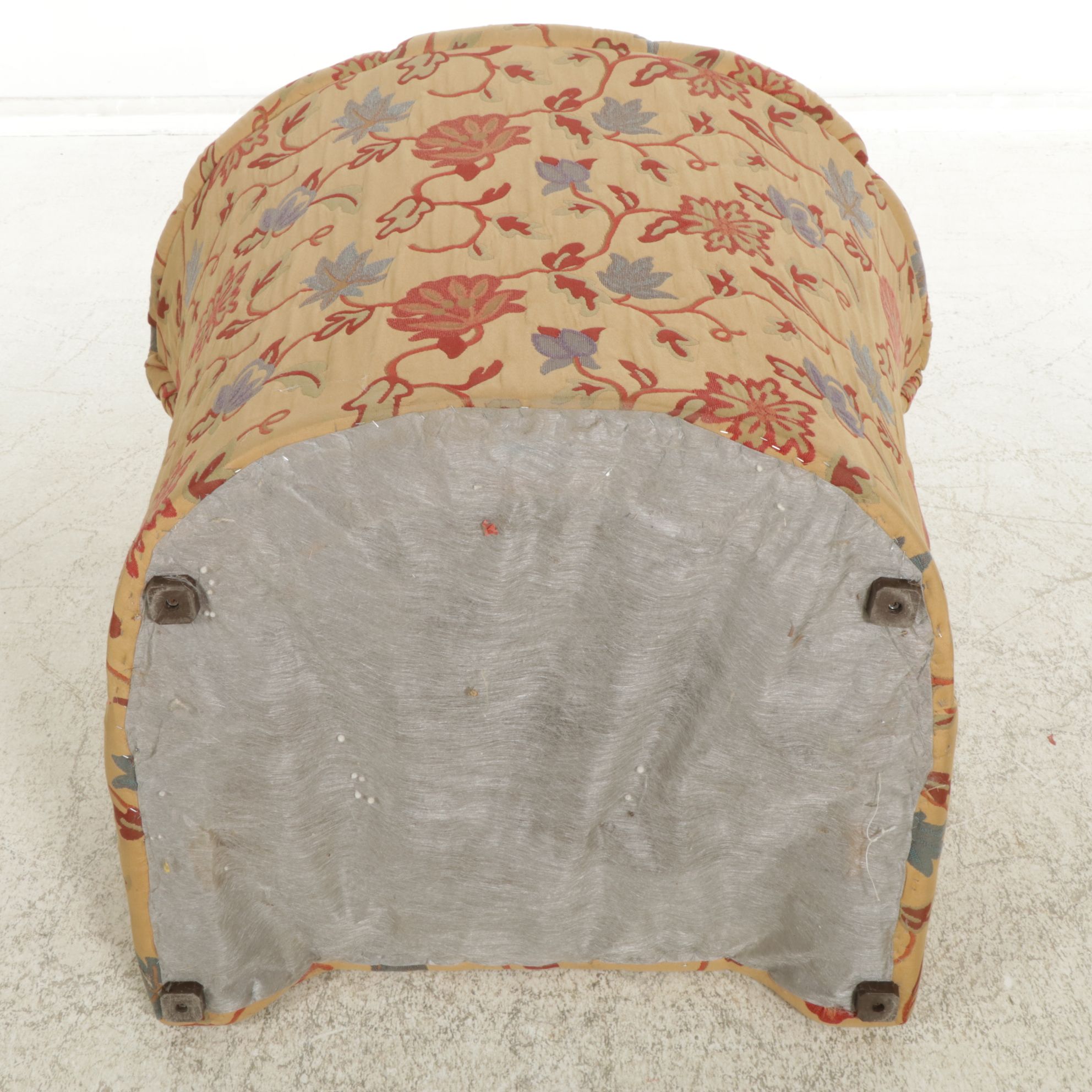 Upholstered Fan-Back Armchair and Ottoman