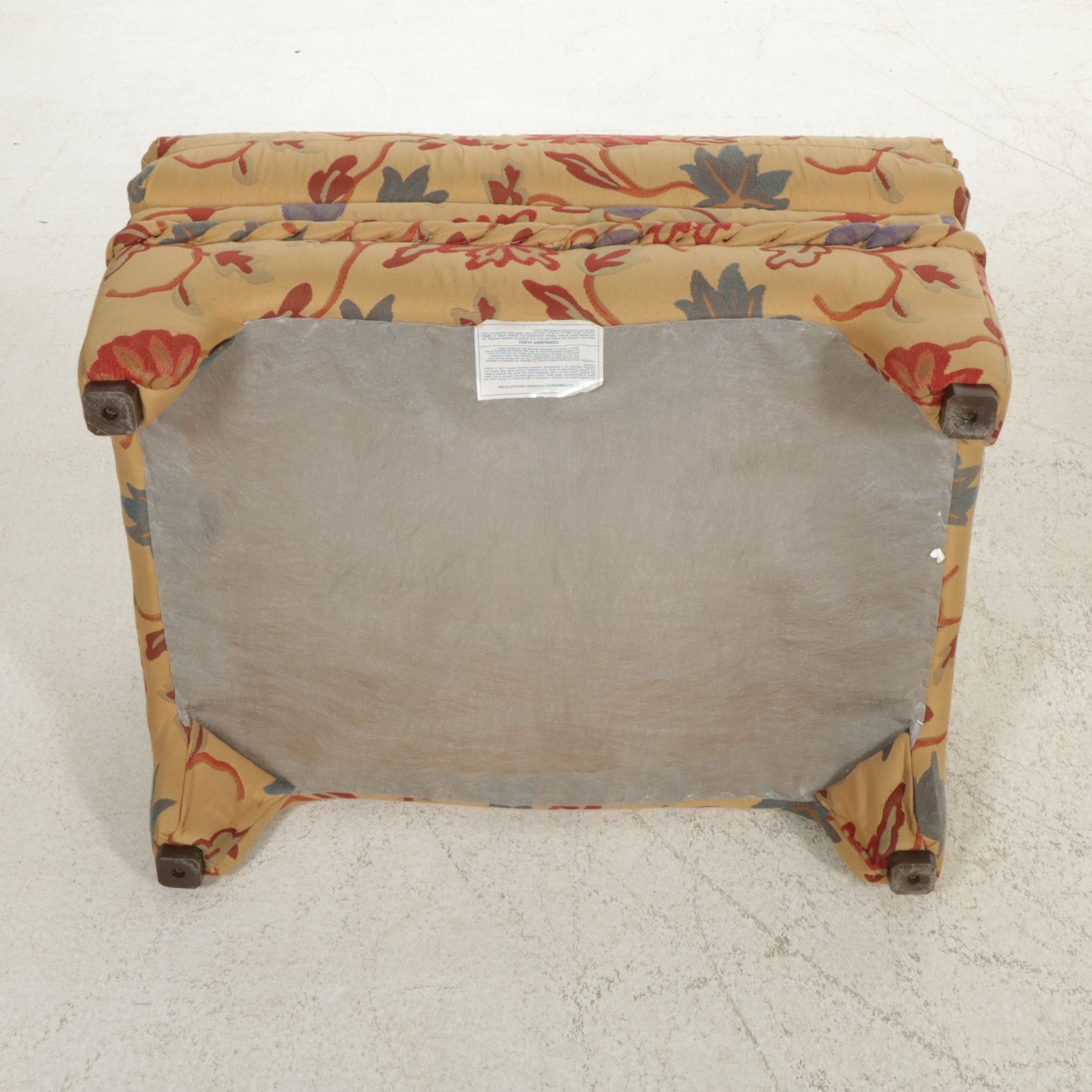 Upholstered Fan-Back Armchair and Ottoman