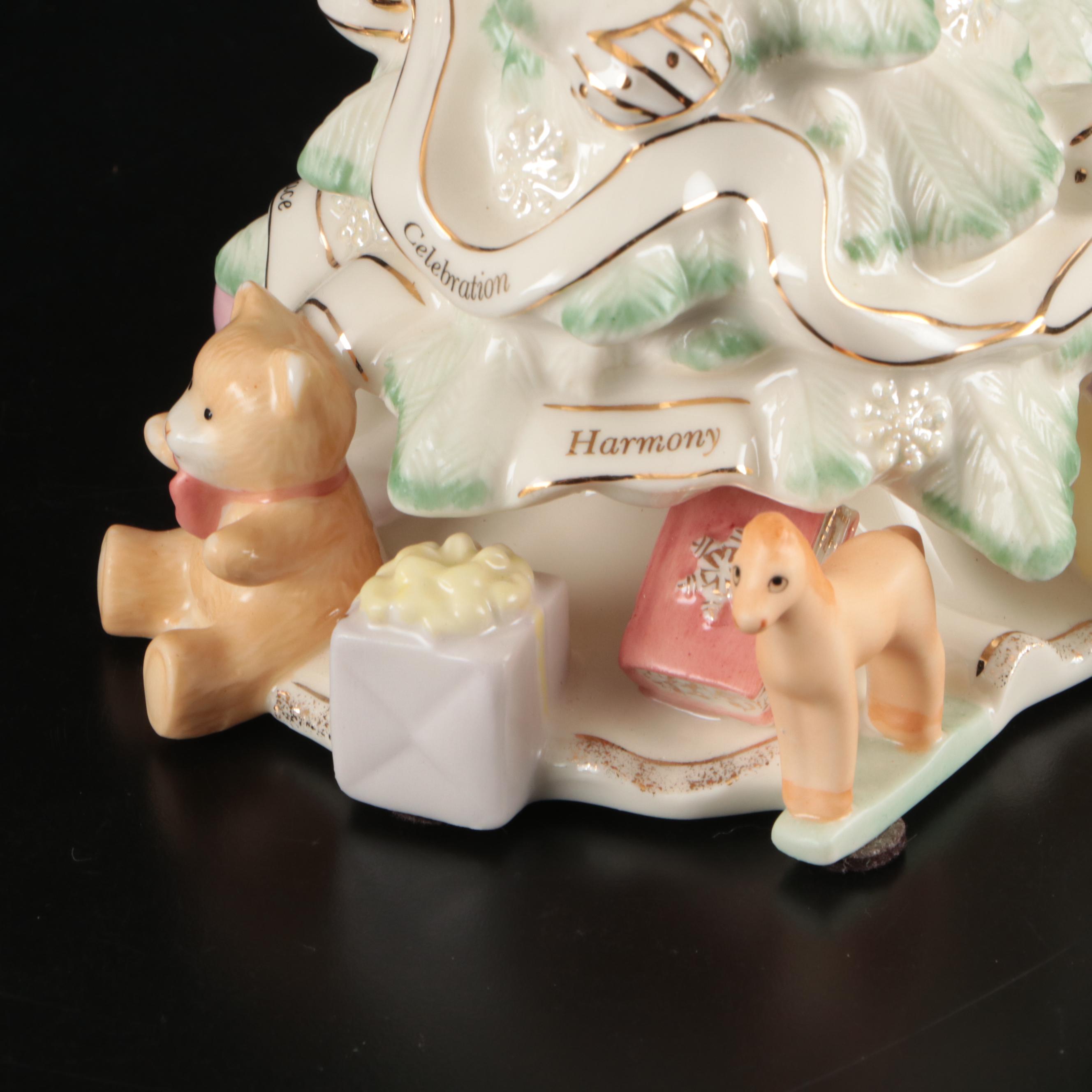 Lenox "Holiday Tartan" Teapot with Holiday Traditions Ceramic Christmas Tree