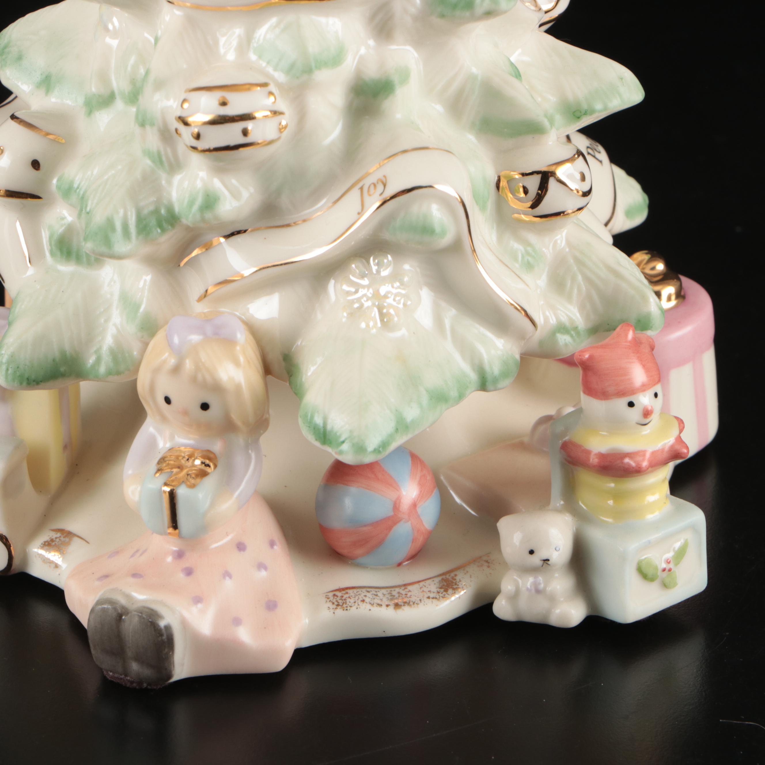 Lenox "Holiday Tartan" Teapot with Holiday Traditions Ceramic Christmas Tree