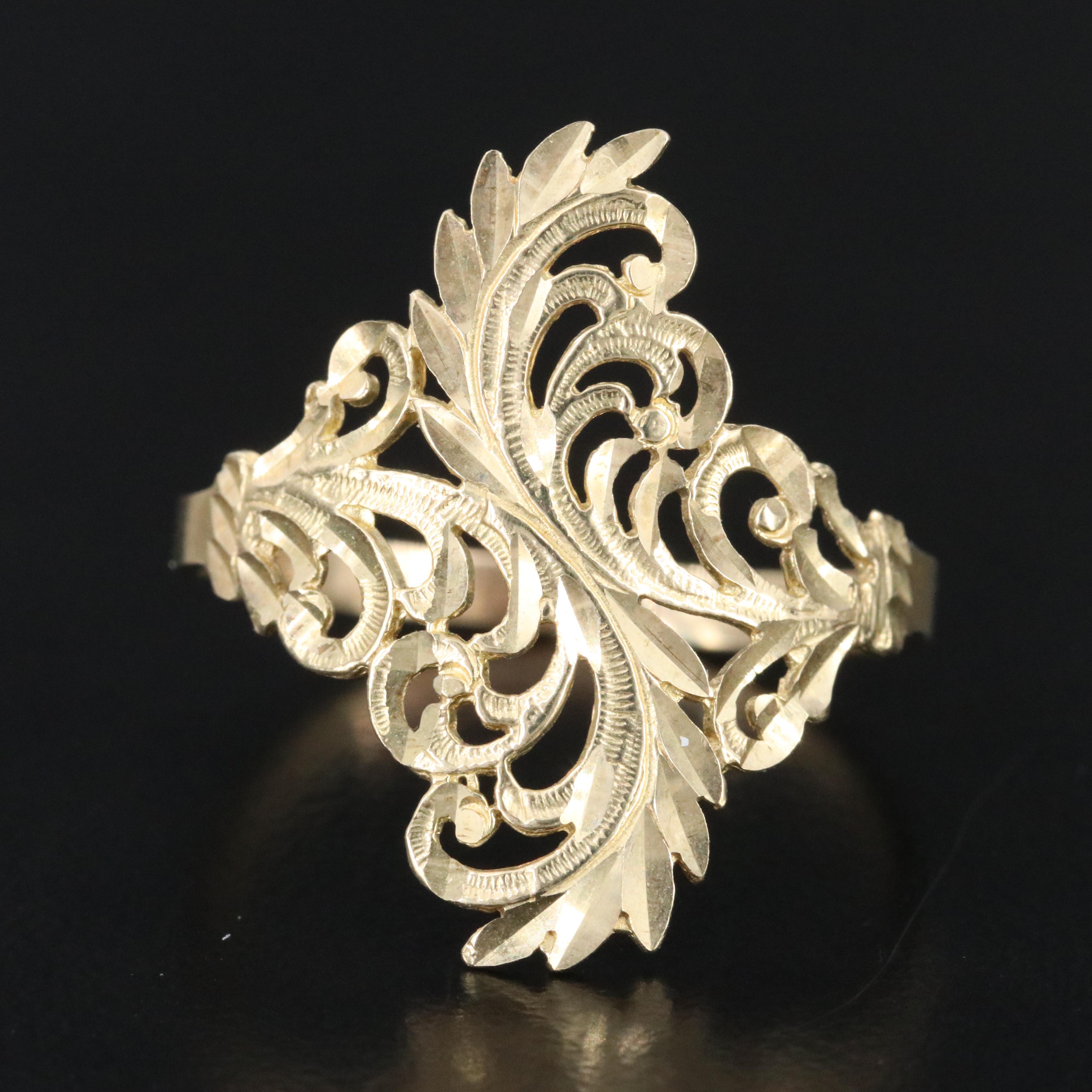 10K Floral Spray Ring