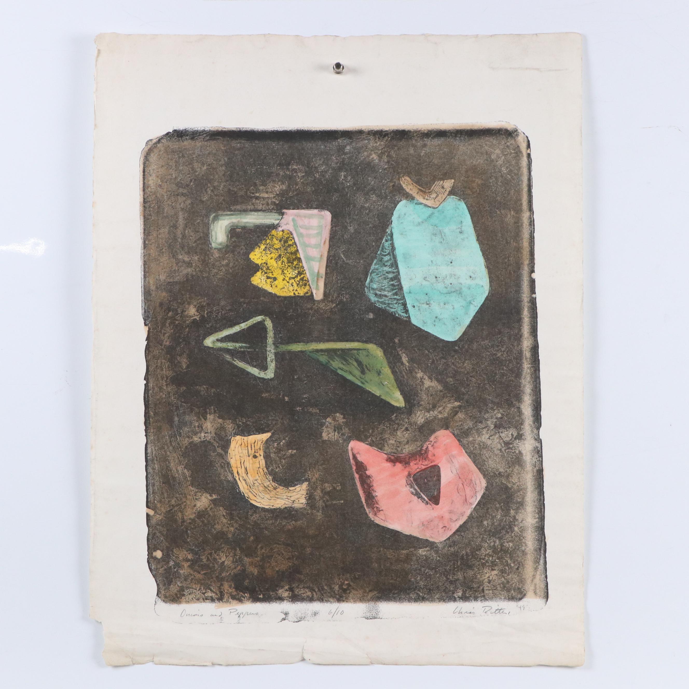 Chris Ritter Print Pair "Onions and Peppers," 1945