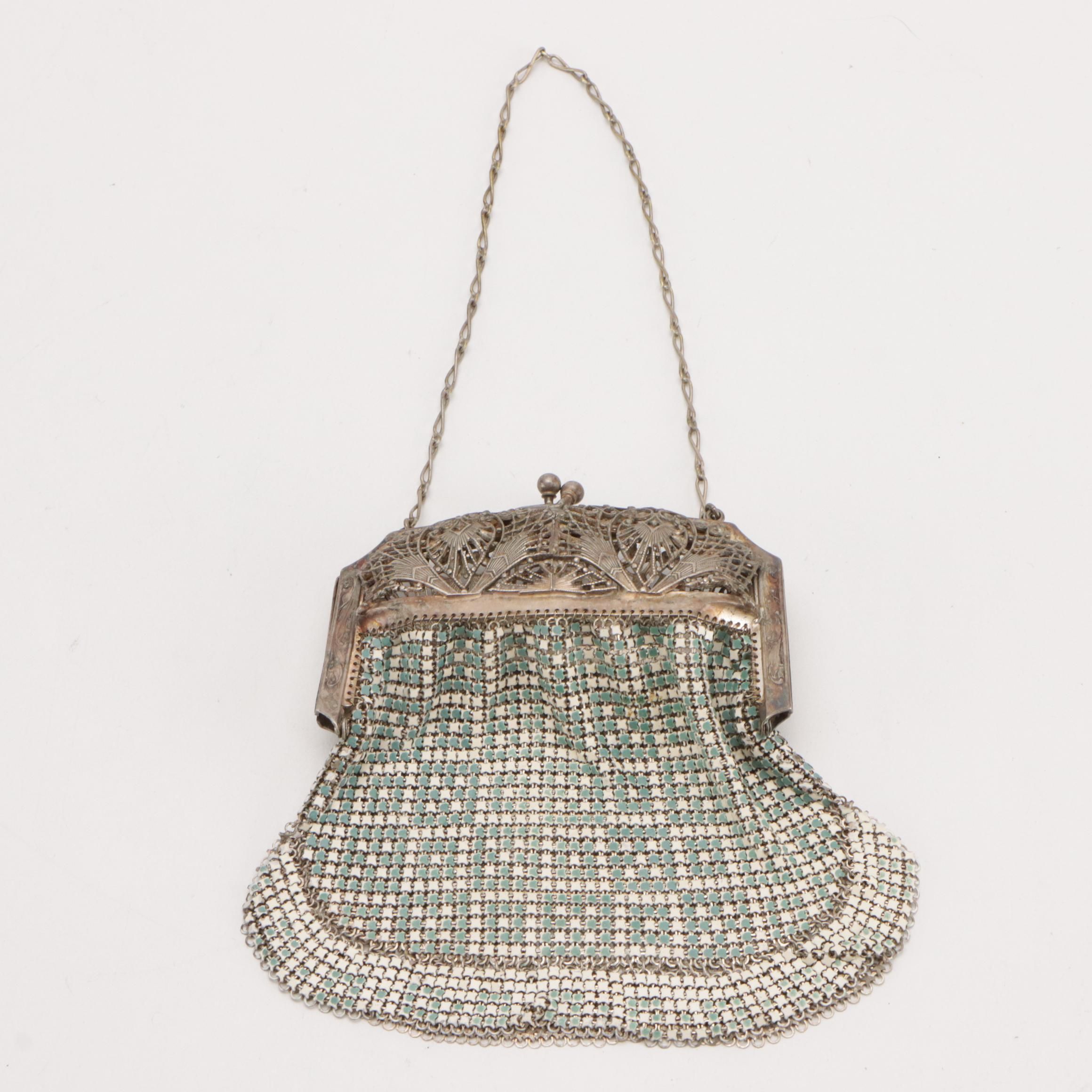 Whiting & Davis x Elsa Schiaparelli "El-Sah" Enamel Armor Mesh Purse, 1930s