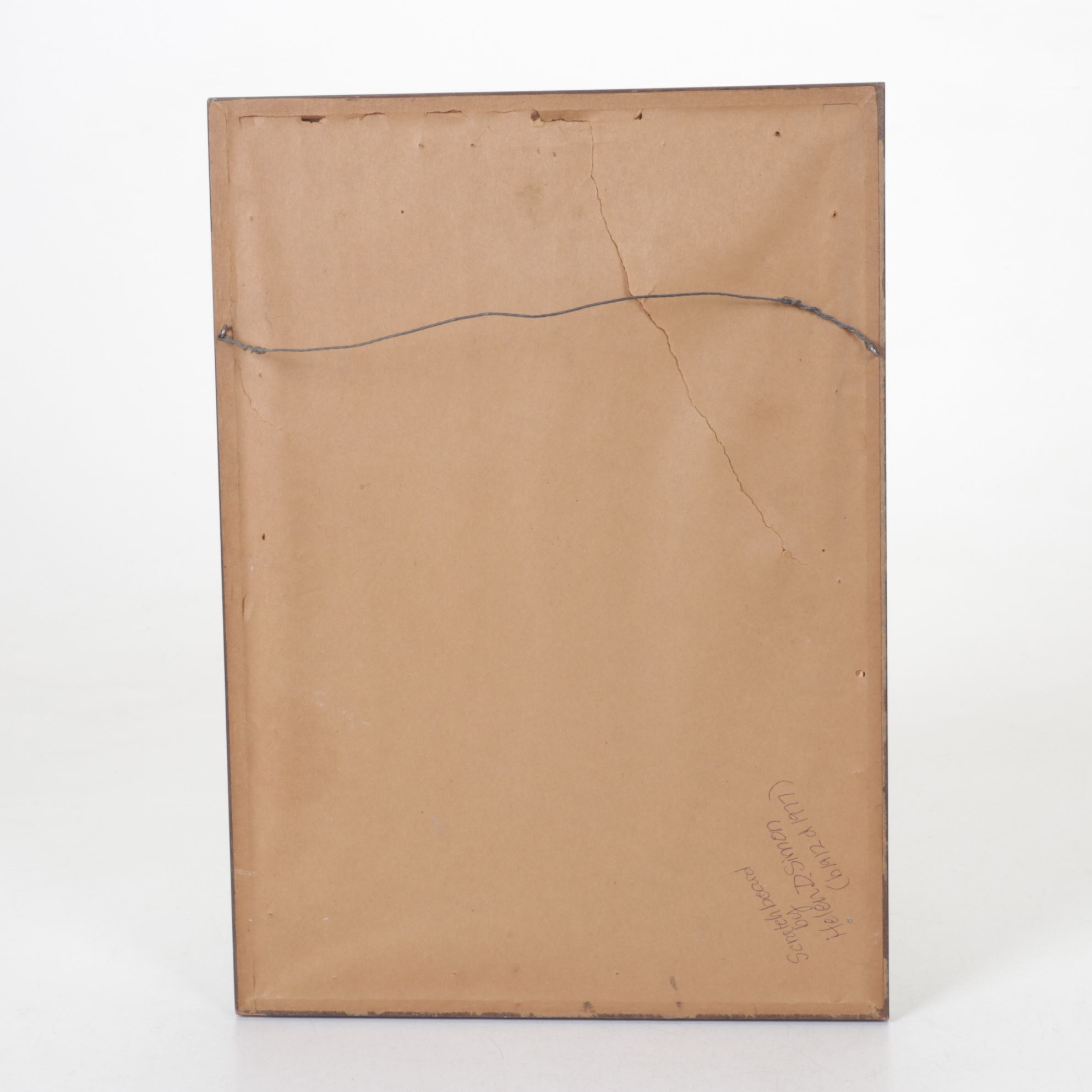 Helen D. Simon Scratchboard Portrait of Ethnic Thai Dancer, Mid-20th Century