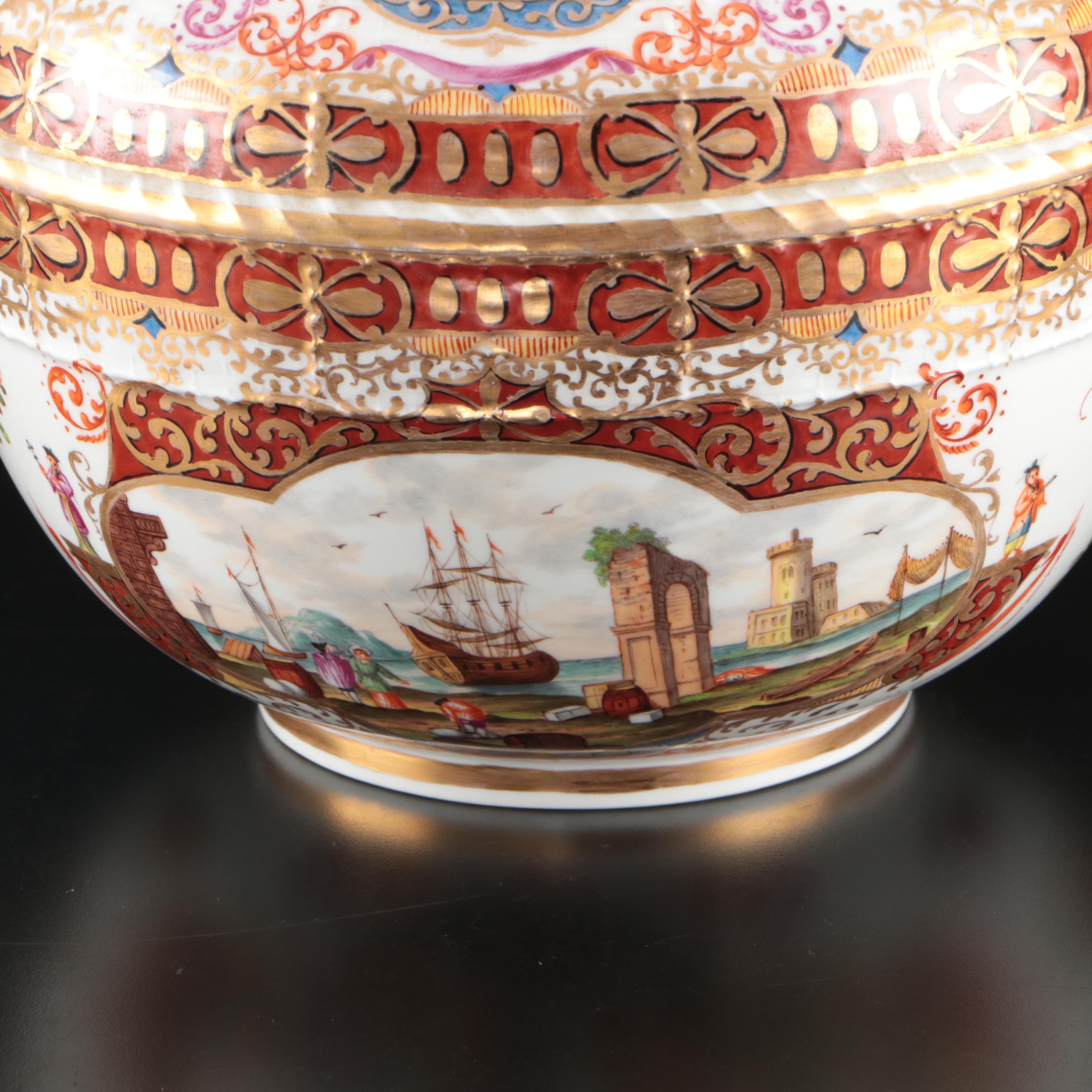 KPM Porcelain Tureen with Baby Bacchus Finial, 1870-1945