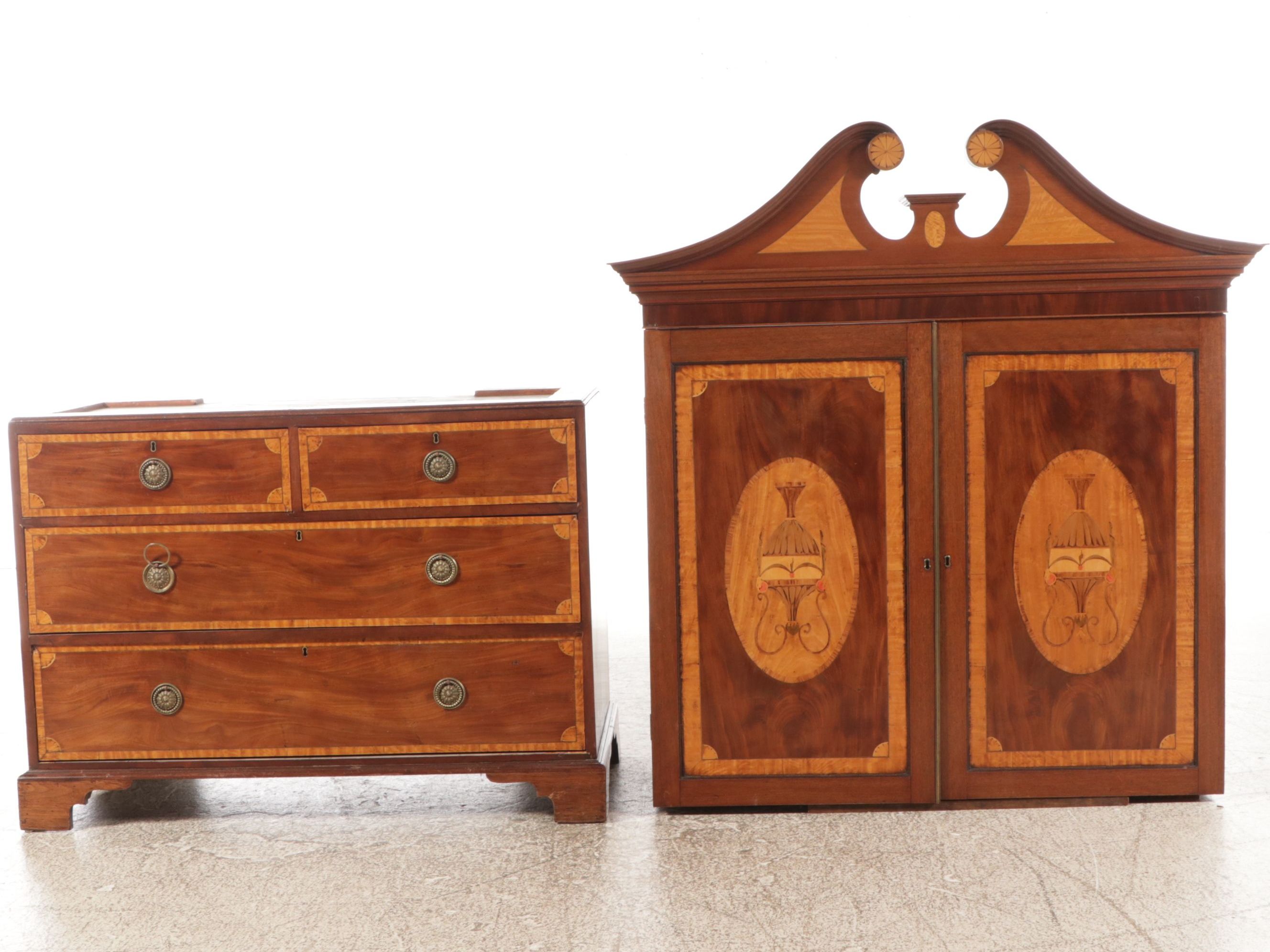 Inlaid Mahogany Media Cabinet