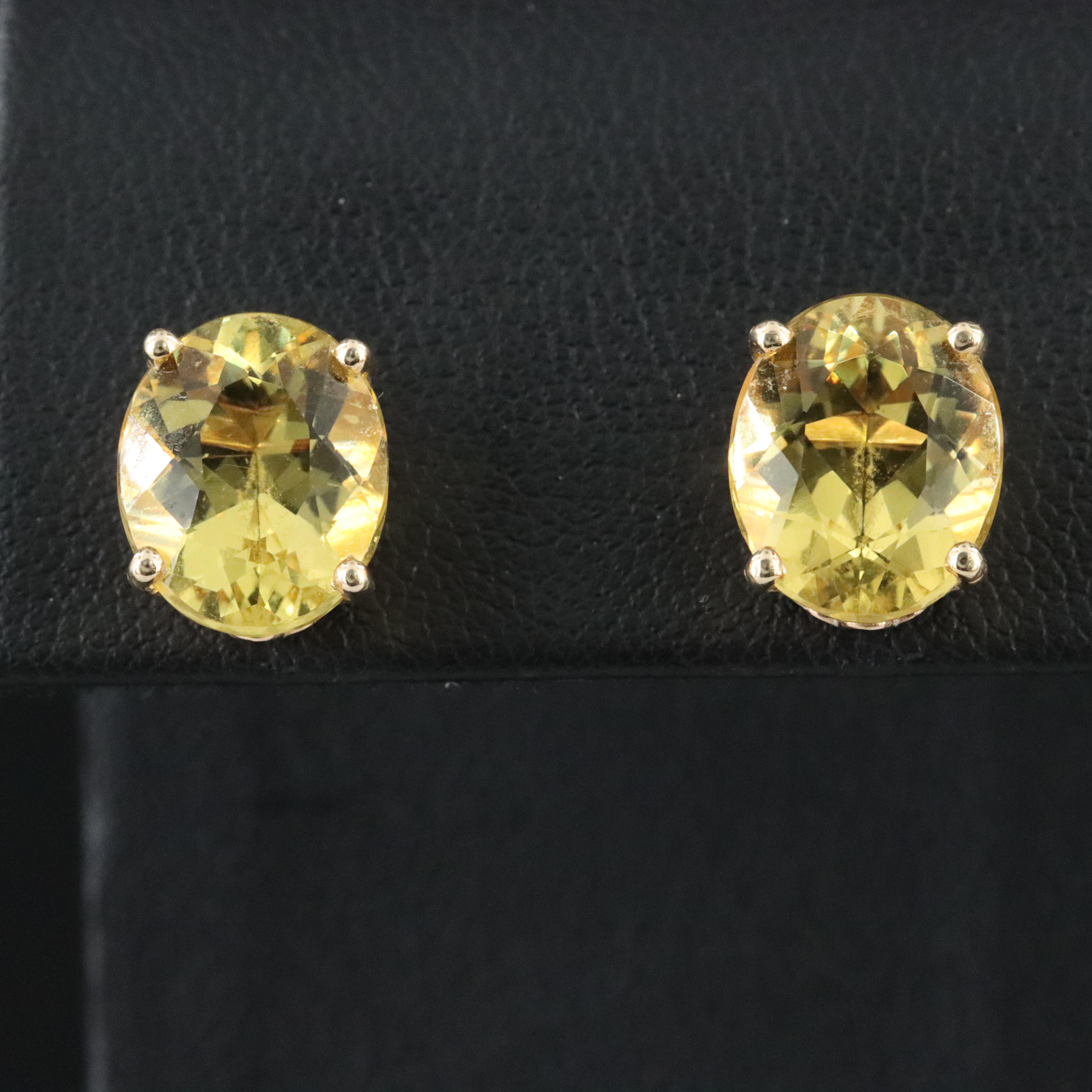 14K Citrine Stud Earrings