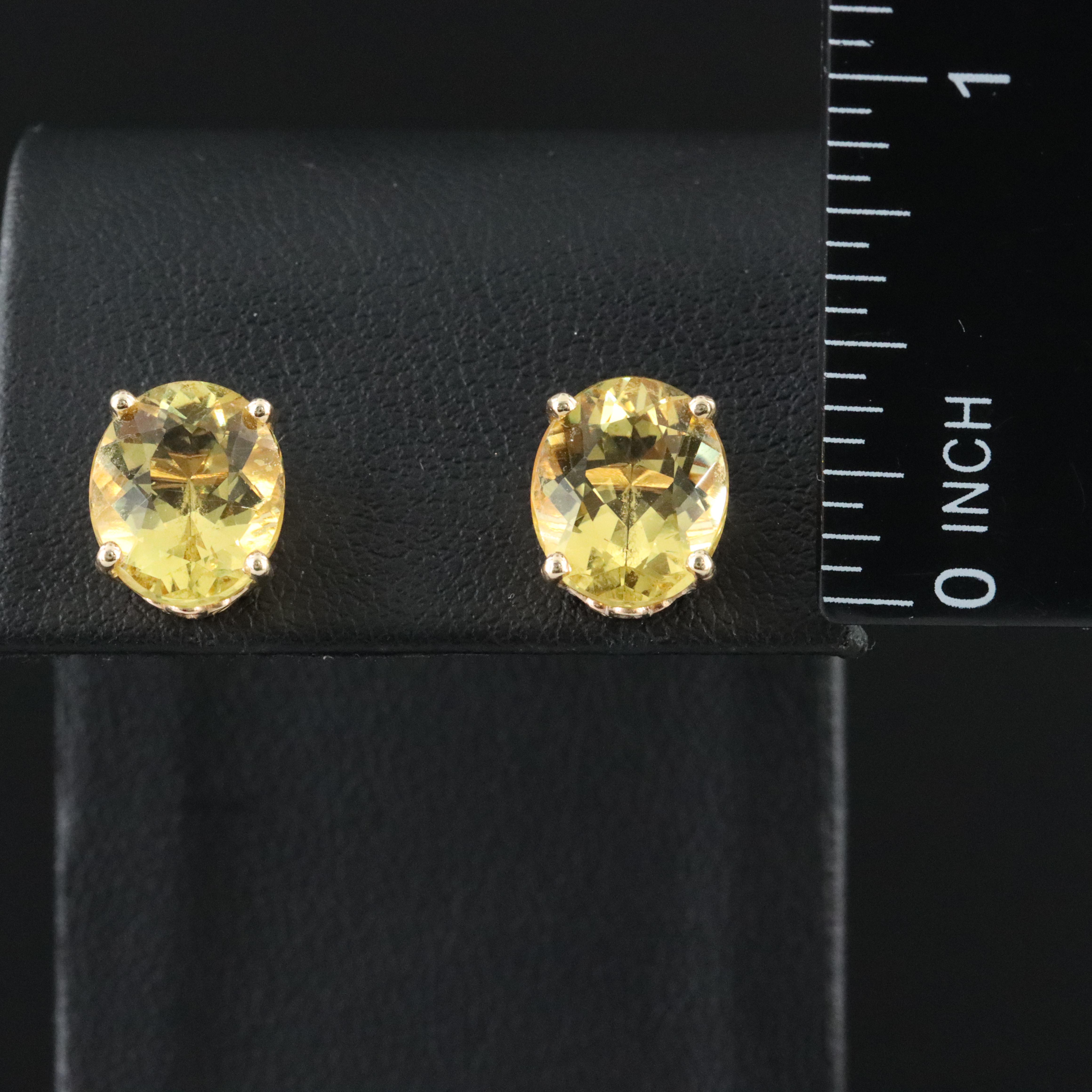 14K Citrine Stud Earrings