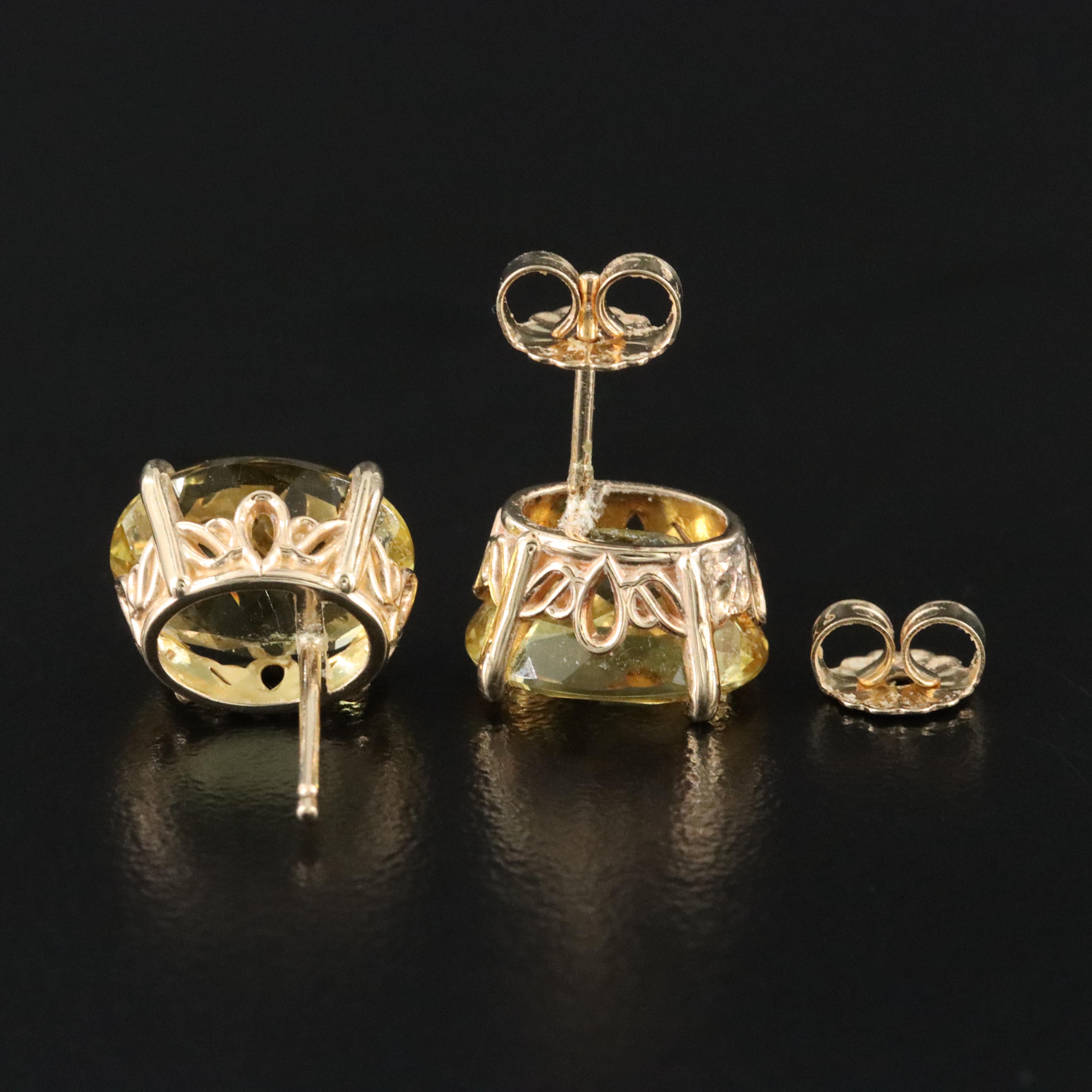 14K Citrine Stud Earrings