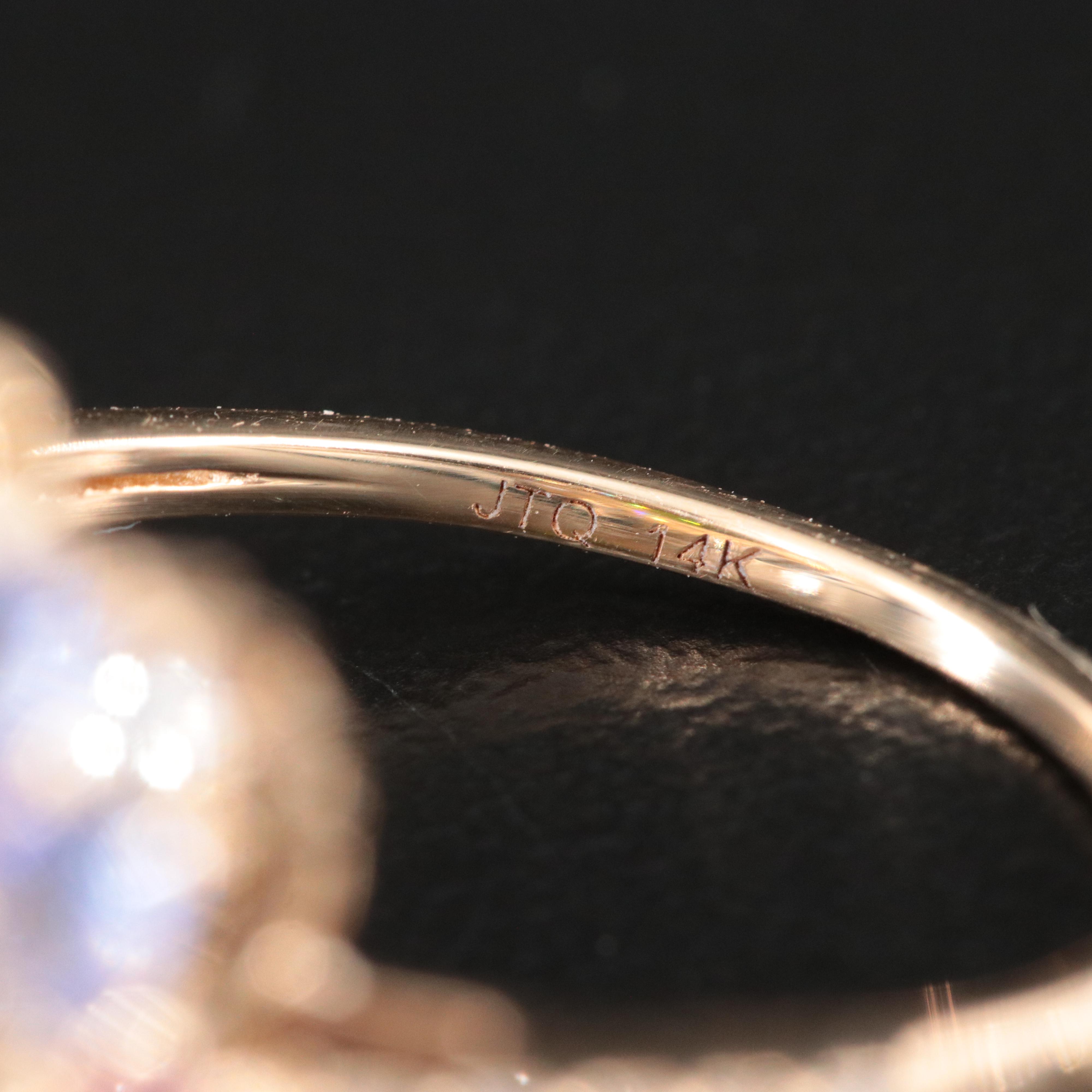 14K Tourmaline, Tanzanite and White Sapphire Ring