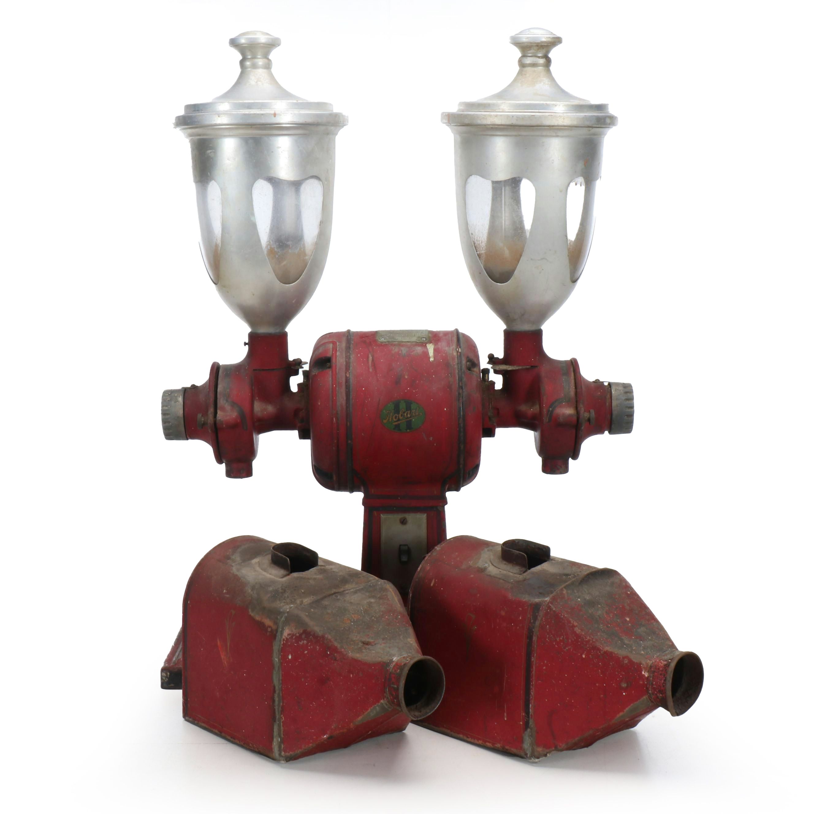 Vintage Hobart Metal Coffee Grinder and Tanks, Early to Mid-20th Century
