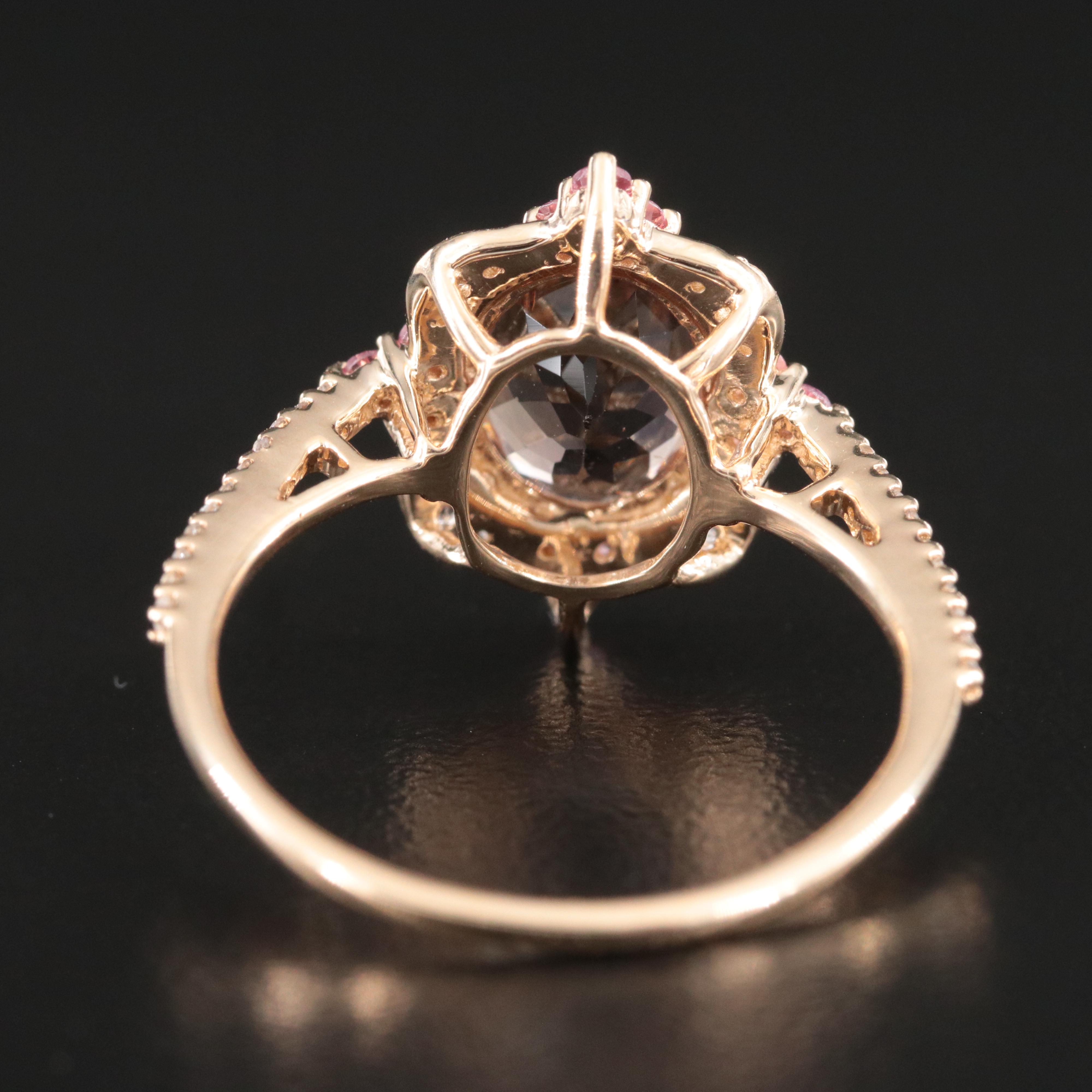 14K Tourmaline and White Sapphire Ring