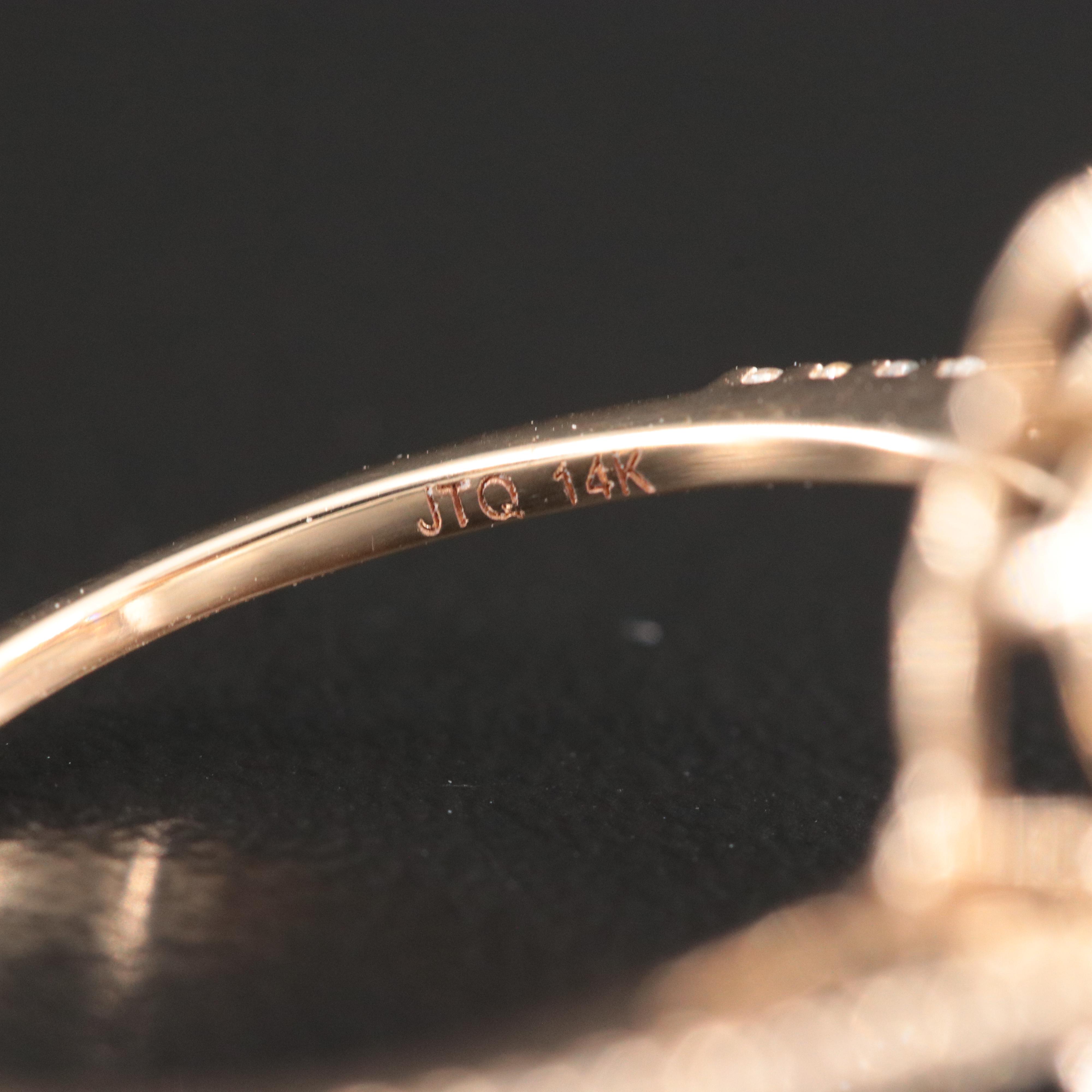 14K Tourmaline and White Sapphire Ring