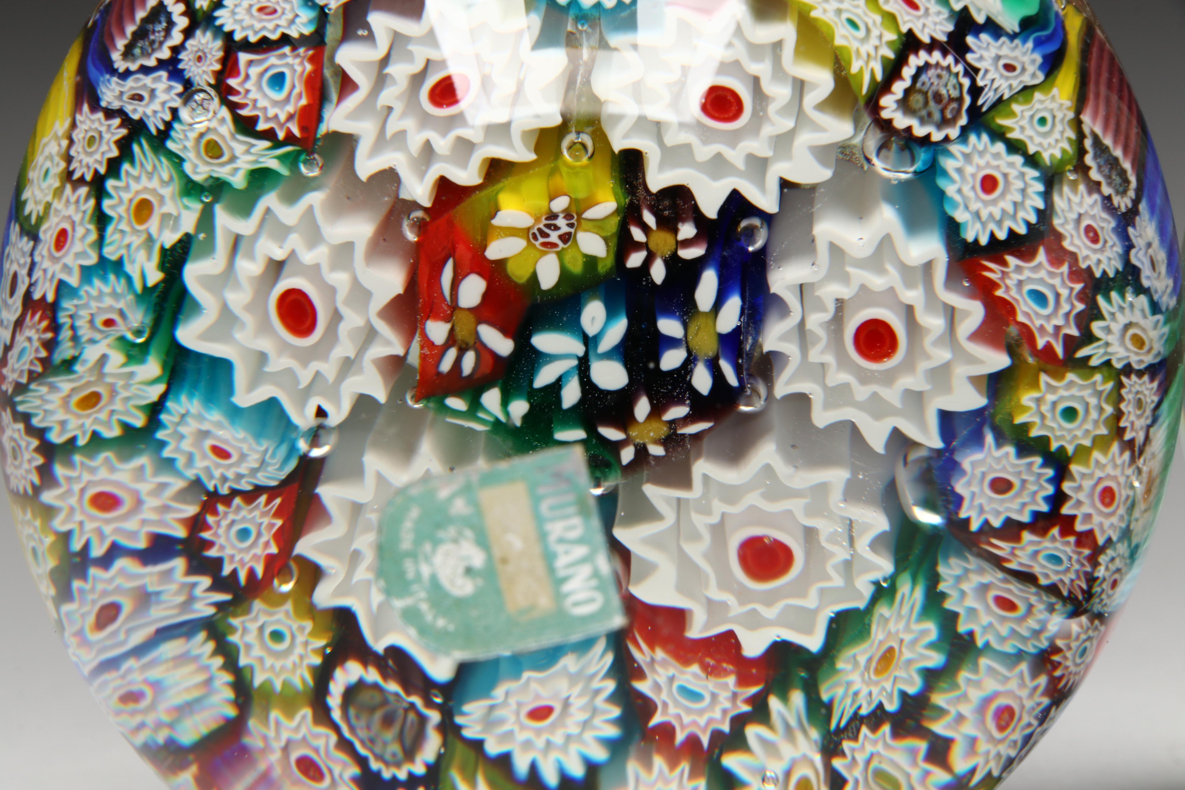 Murano Millefiori Art Glass Paperweights, Mid-20th Century
