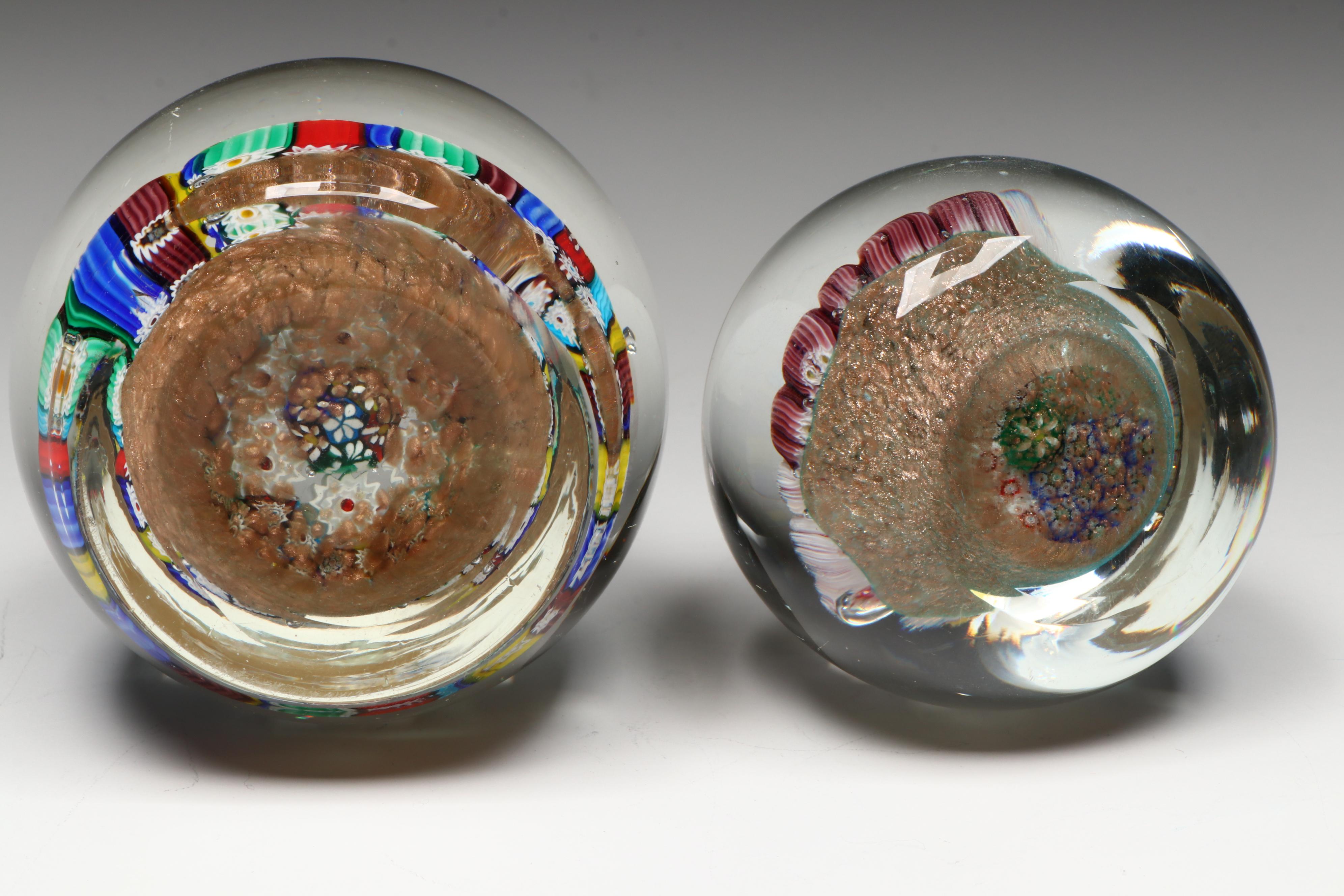 Murano Millefiori Art Glass Paperweights, Mid-20th Century